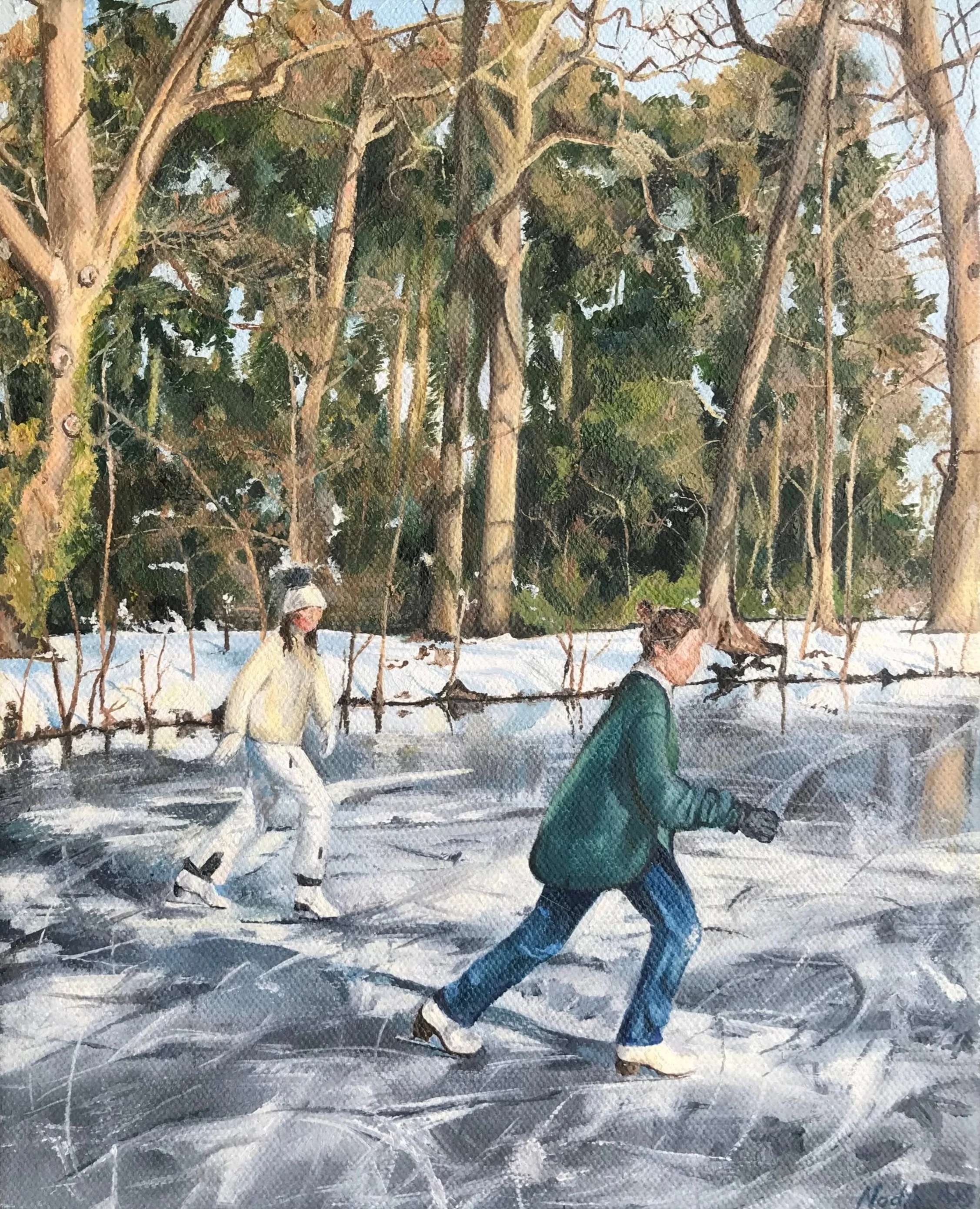 "Dutch Skating Scene", oil on canvas, 25x20cm. SOLD