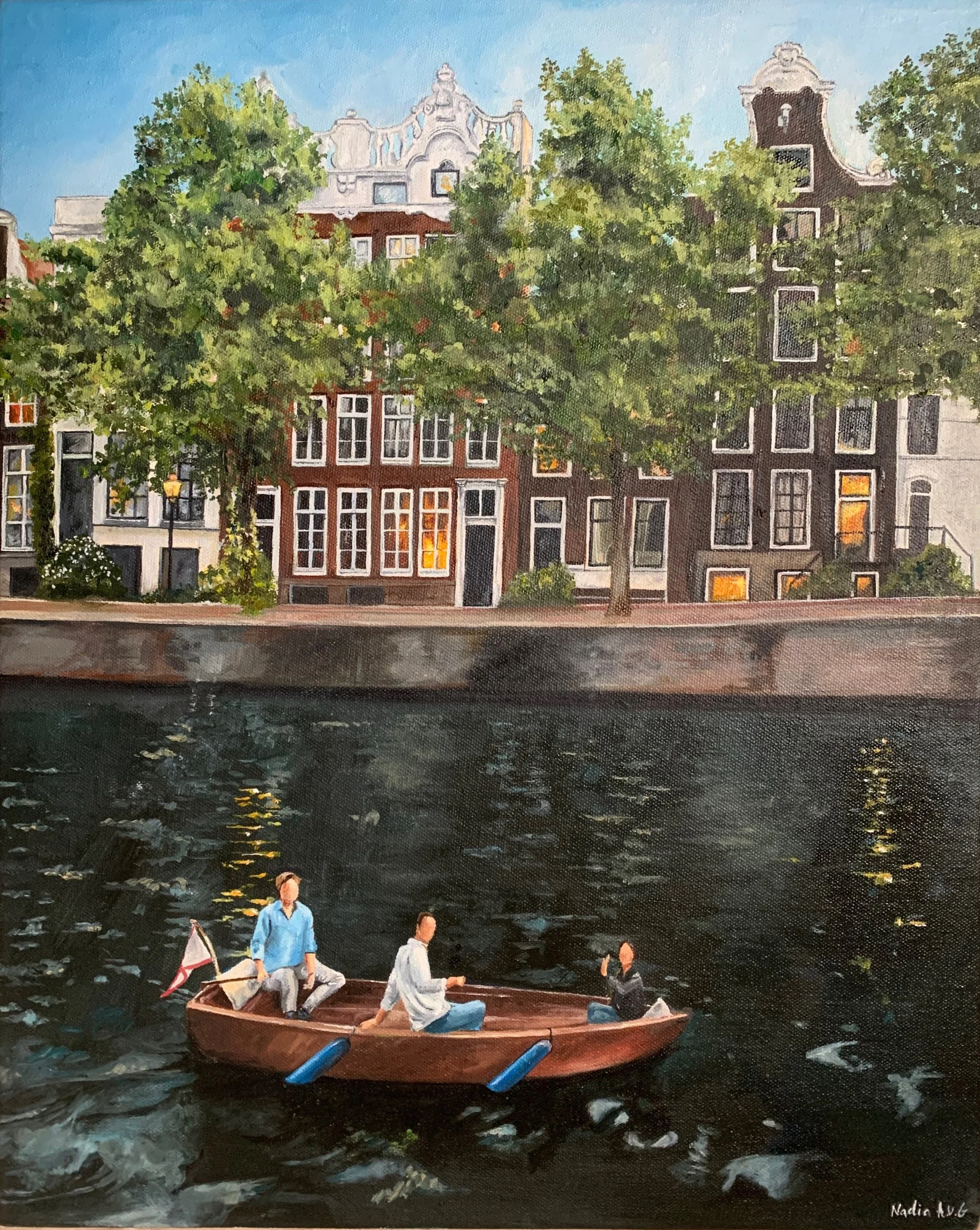 'The Canal Boat', oil on canvas, 50x40cm. SOLD