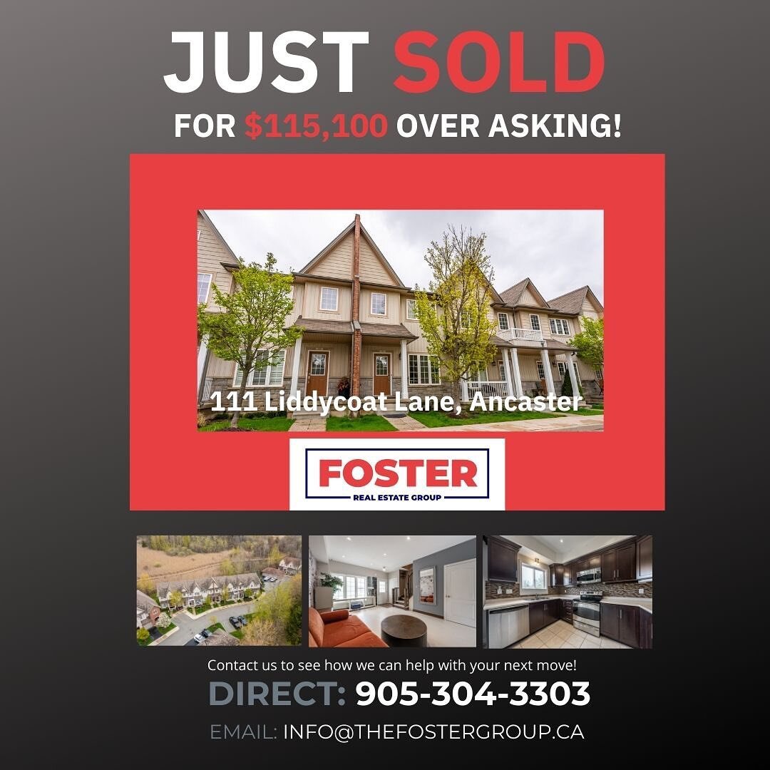 🚨SOLD🚨

In competition for
$115,100 over list price. 

🏡 111 Liddycoat Lane, Ancaster 

Congratulations to our amazing client!

If you&rsquo;re looking for great results like this, reach out today. 

Info@thefostergroup.ca
📞 905-304-3303

#remaxe