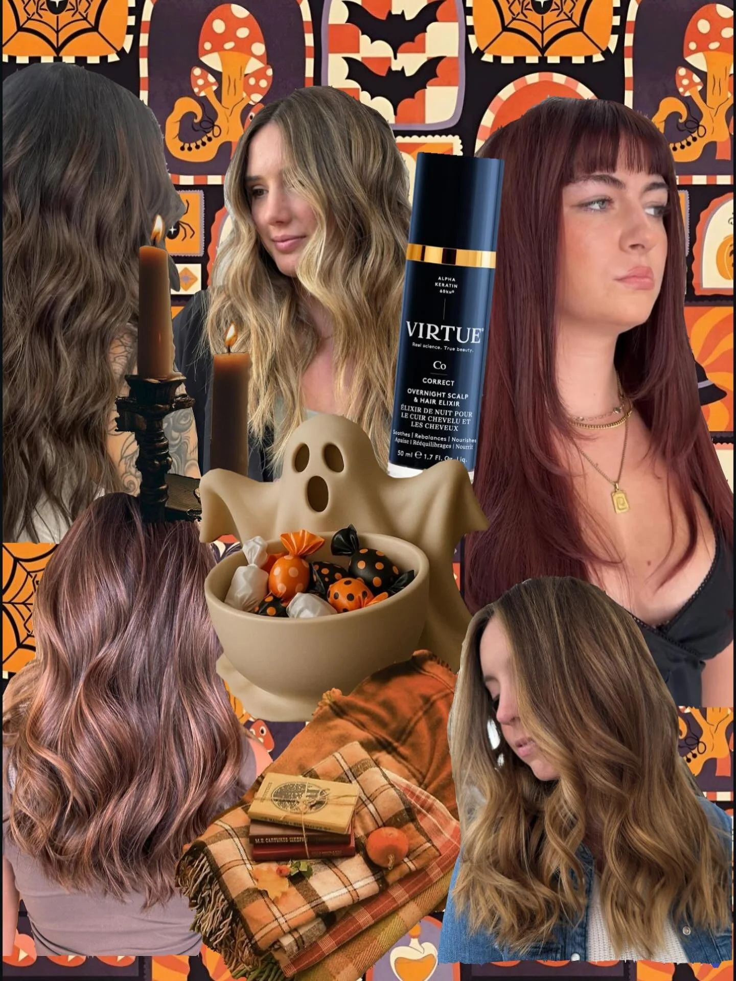 Spooky vibes + healthy beautiful hair👌🏻 

Click the link in the bio to book an appointment limited availability this holiday season!