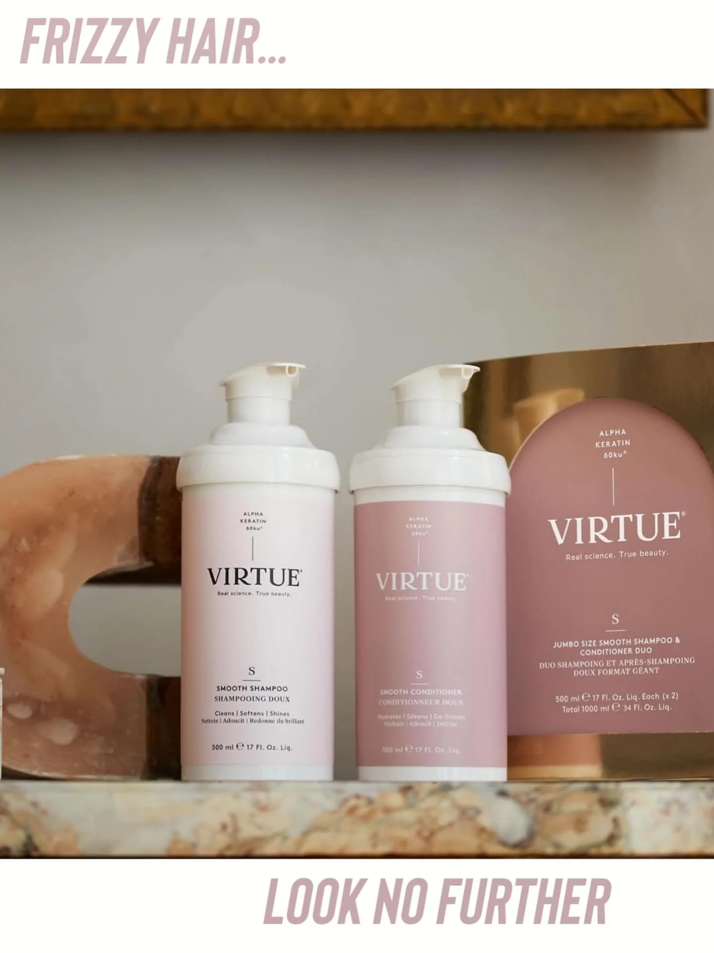 Silken coarse strands with this frizz-diffusing, humidity-blocking duo that seals in moisture and shine. Formulated with Alpha Keratin 60ku&reg; protein, these products act as powerful in-shower daily smoothing treatments for hair.
