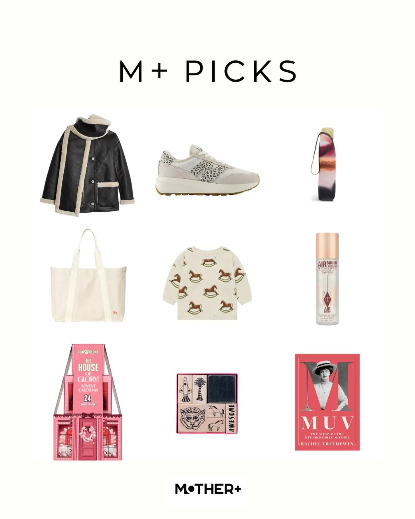 M+ Picks | Little Luxuries &amp; Elevated Essentials 💫

This week is all about luxe layers, nostaglic prints and upgrades that make the everyday feel a little more elevated.
From the coolest jacket  to the sweetest jumper for kids, great reads and a
