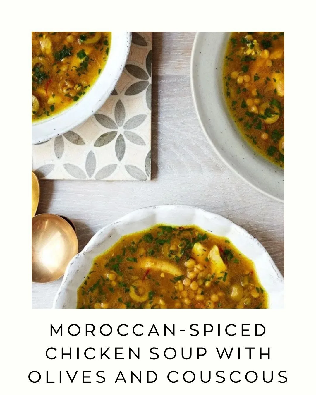Want a nourishing, comforting easy meal with minimal prep? 

Then you want to make this delicious Moroccan Spiced Chicken Soup with Olives and Couscous by @becciwoods . Warming, nourishing and full of flavour, this gently spiced soup is perfect for n