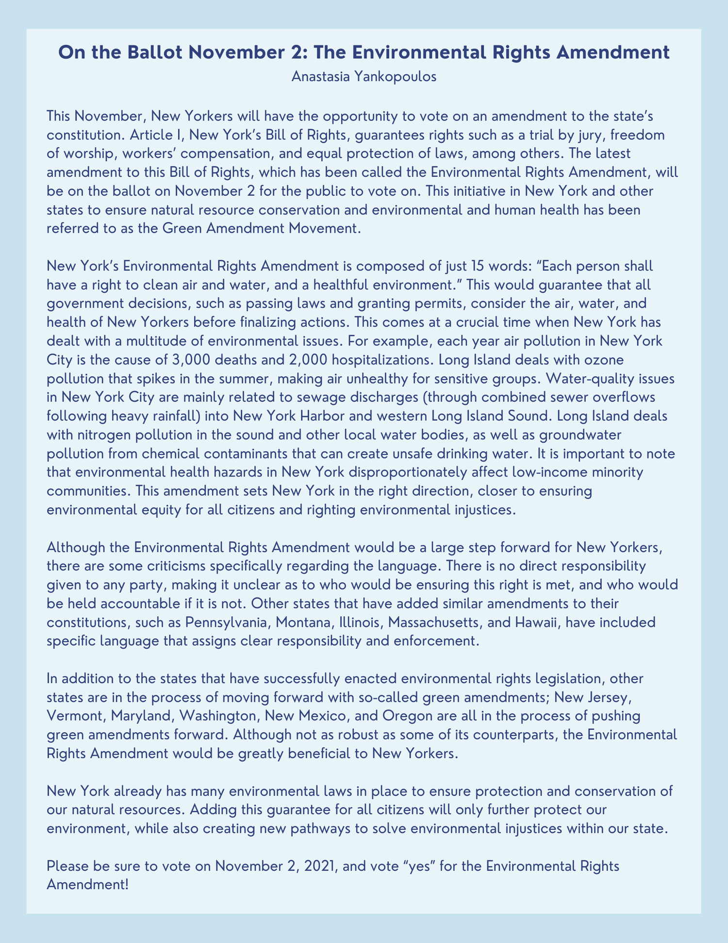 The Environmental Rights Amendment — Coalition to Save Hempstead Harbor