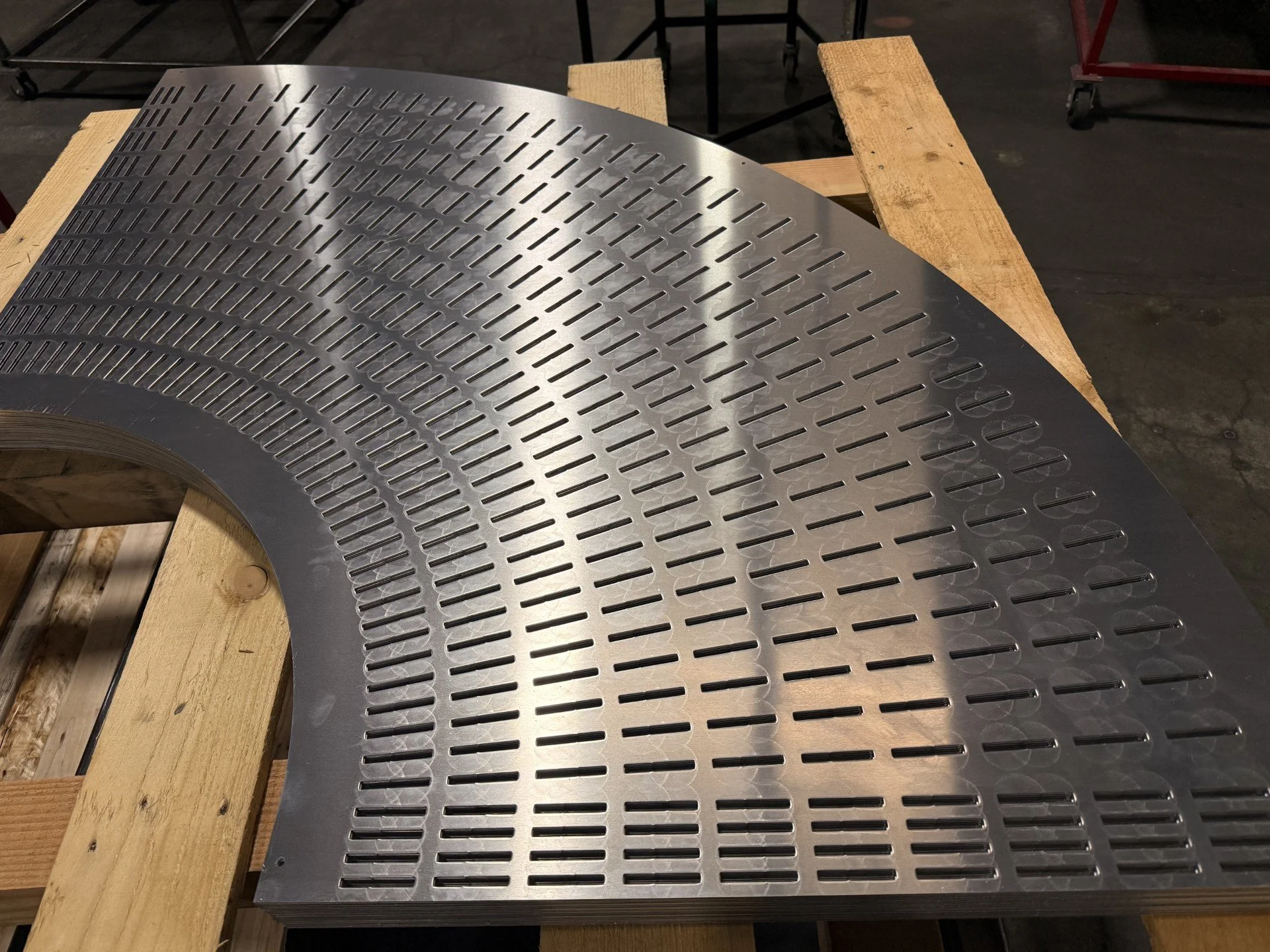 A laser cut sheet metal perforated part in Portland, Oregon