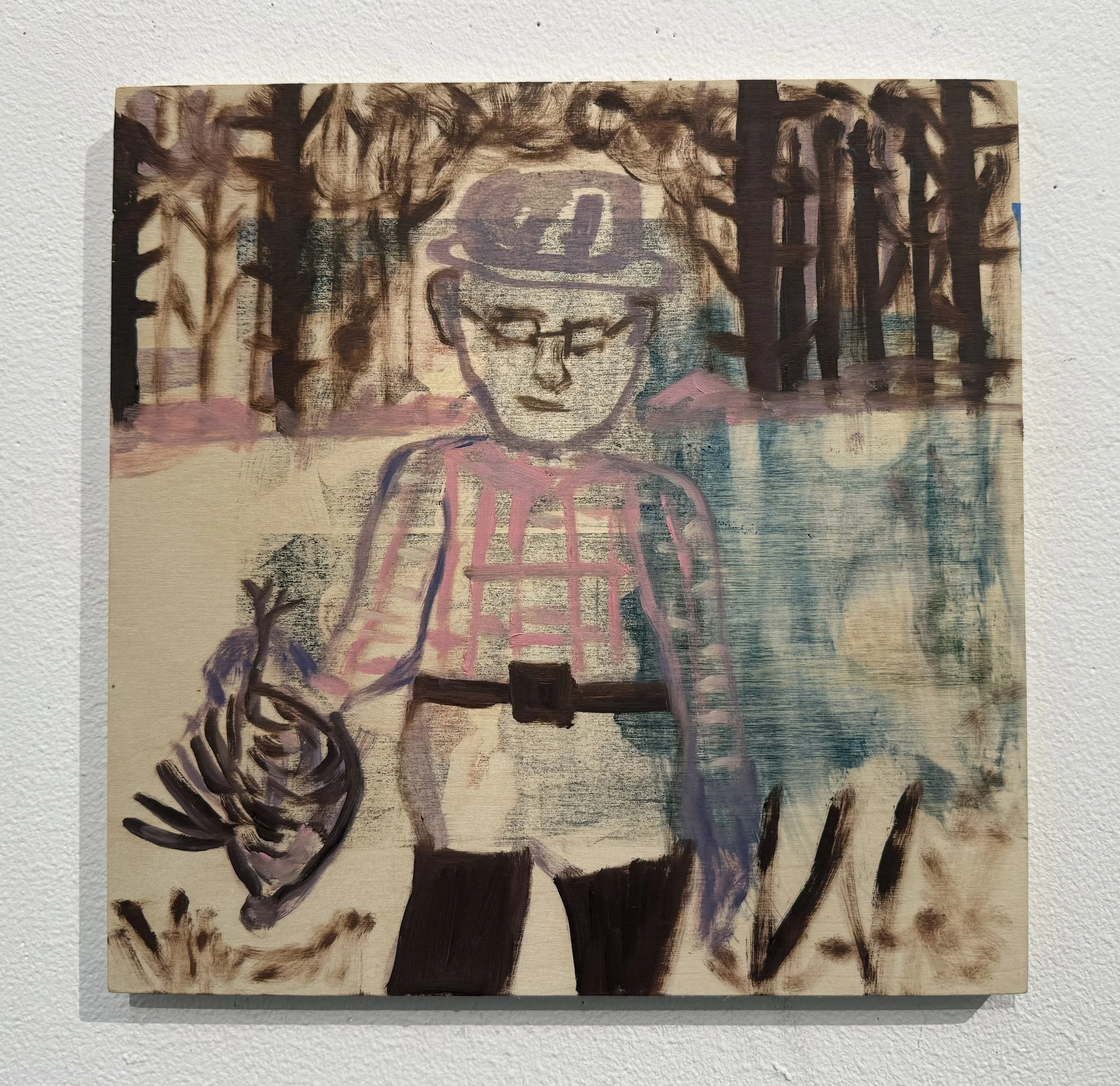 Out Hunting
2025
Oil, acrylic and collage on wood panel
12 x 12 in (30.48 x 30.48 cm )
CS2025-016