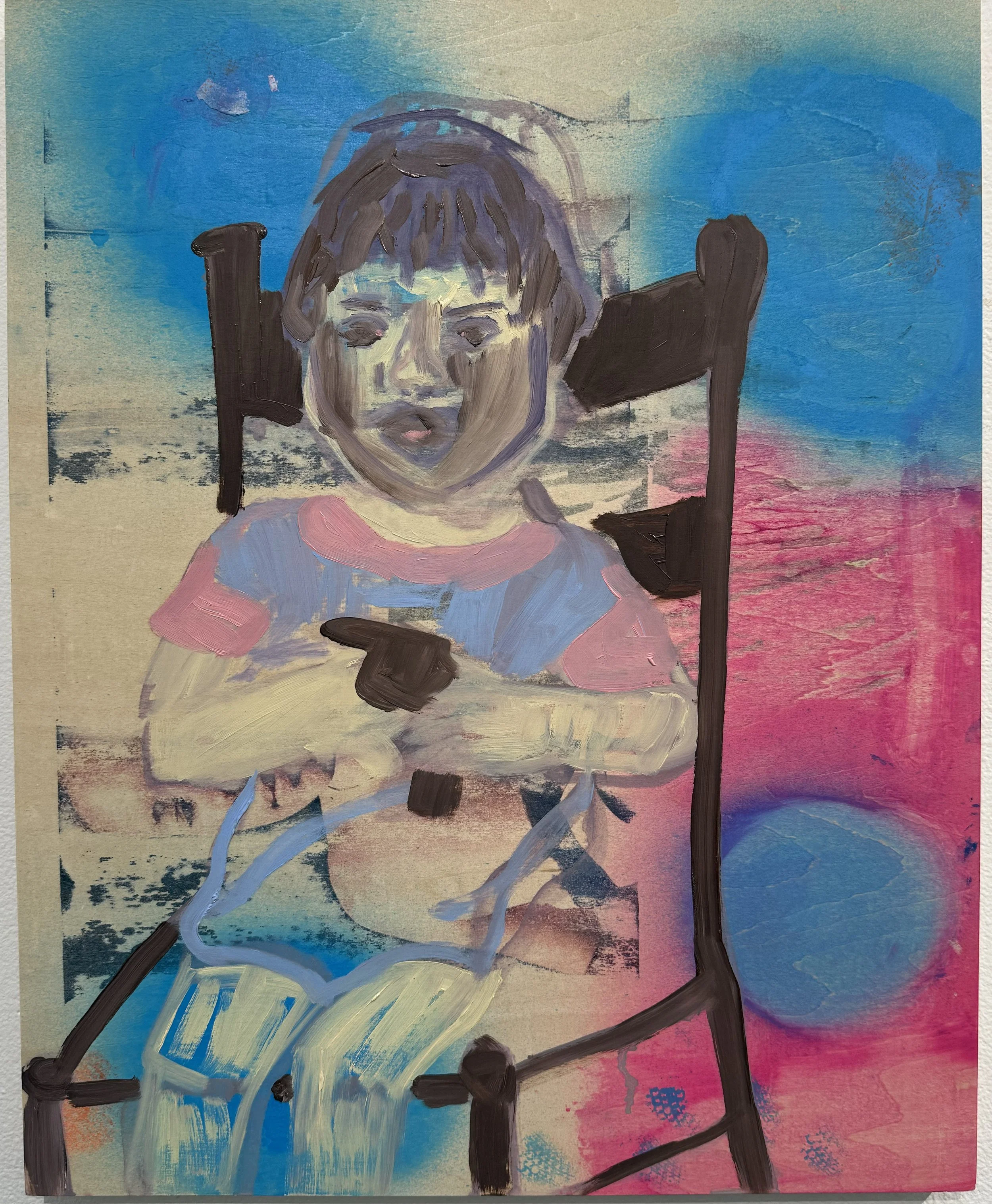 Playing with Guns
2025
Oil, acrylic and collage on wood panel
20 x 16 in (50.8 x 40.64 cm )
CS2025-012