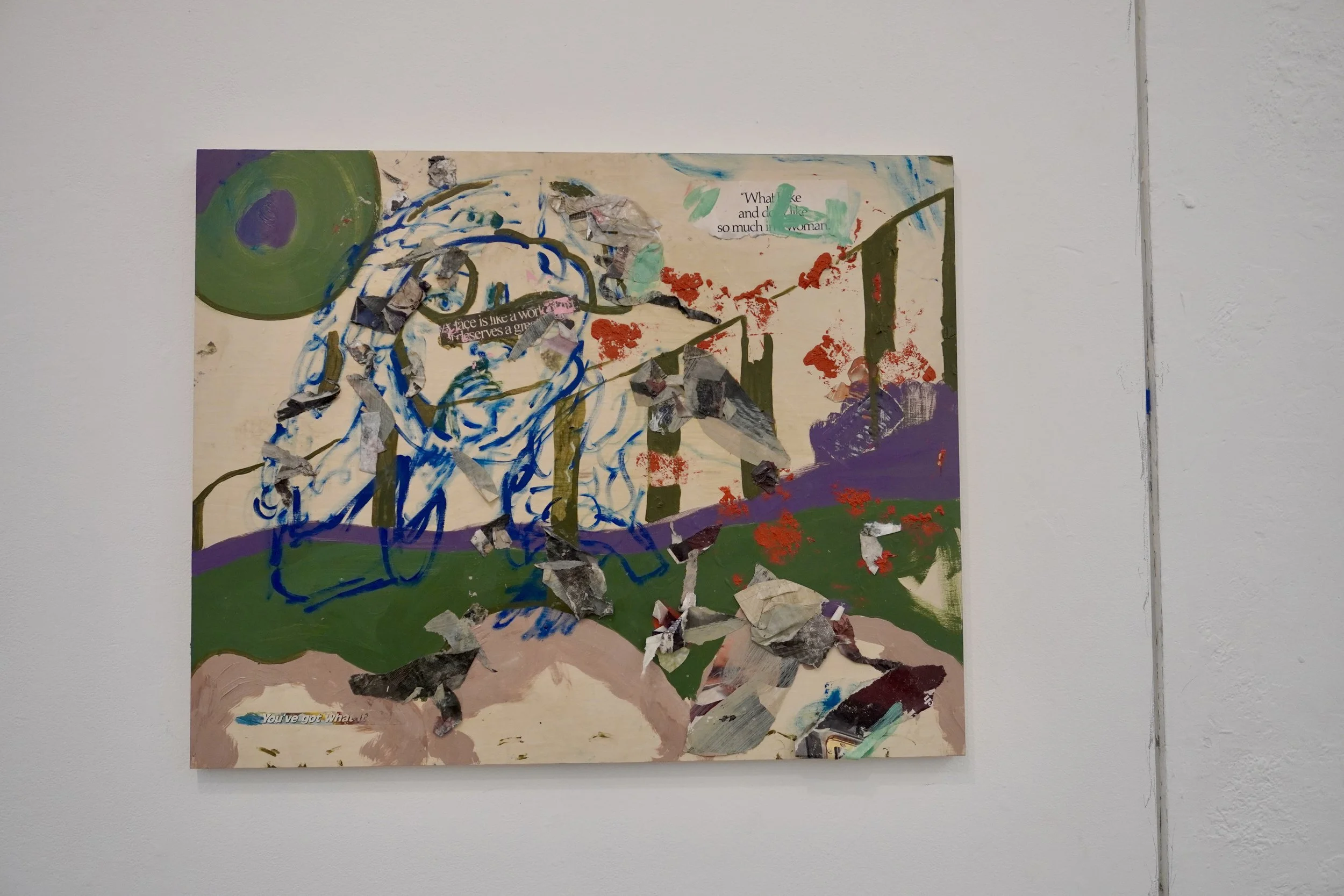 Thumb Sucker
2026
Oil and collage on wood panel
17.5 x 21.5 in (44.45 x 54.61 cm)
CS2026-025