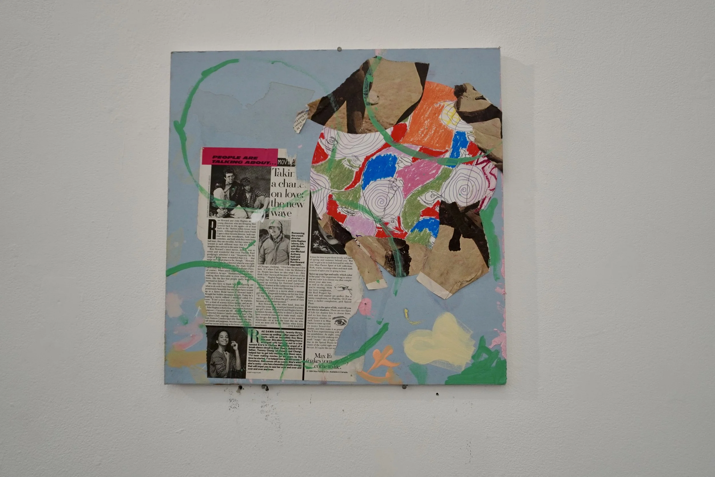 Taking a Change on Love
2026
Acrylic and collage on drywall
12 x 12 in (30.48 x 30.48 cm)
CS2026-026