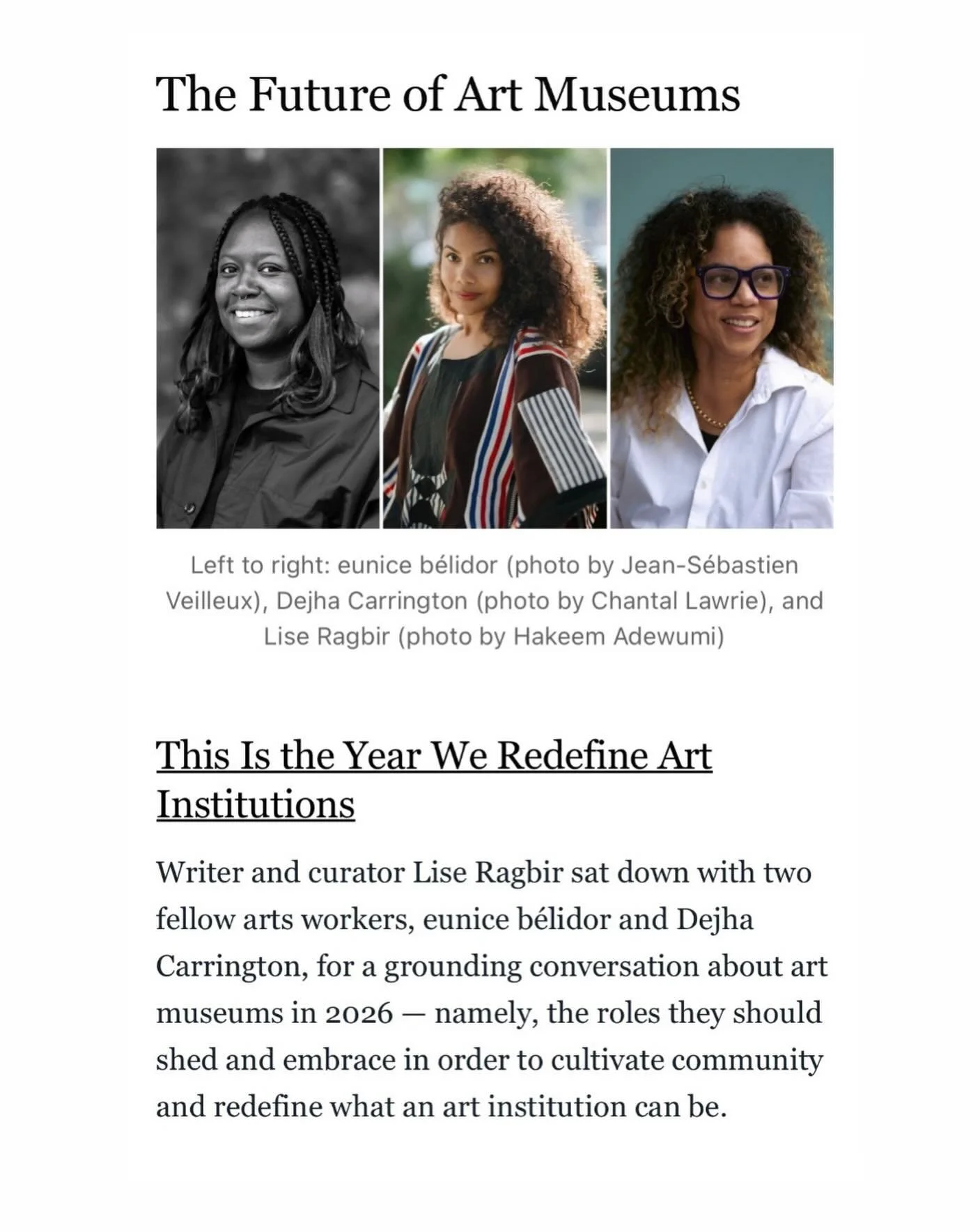 As conversations around representation, access, and accountability continue to deepen, art institutions are being redefined &mdash; not just by museums themselves, but by the artists, curators, and audiences reshaping their purpose. 🌍

VERGE Co-Foun