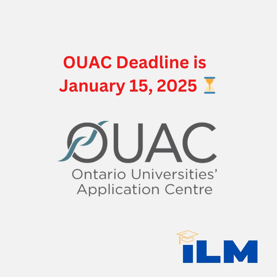 🎓 The clock is ticking! 🚨 The OUAC deadline is coming up fast on January 15, 2025! Are you ready to submit your best application? Let ILM guide you every step of the way! Book a FREE consultation on our website and let&rsquo;s work together to help
