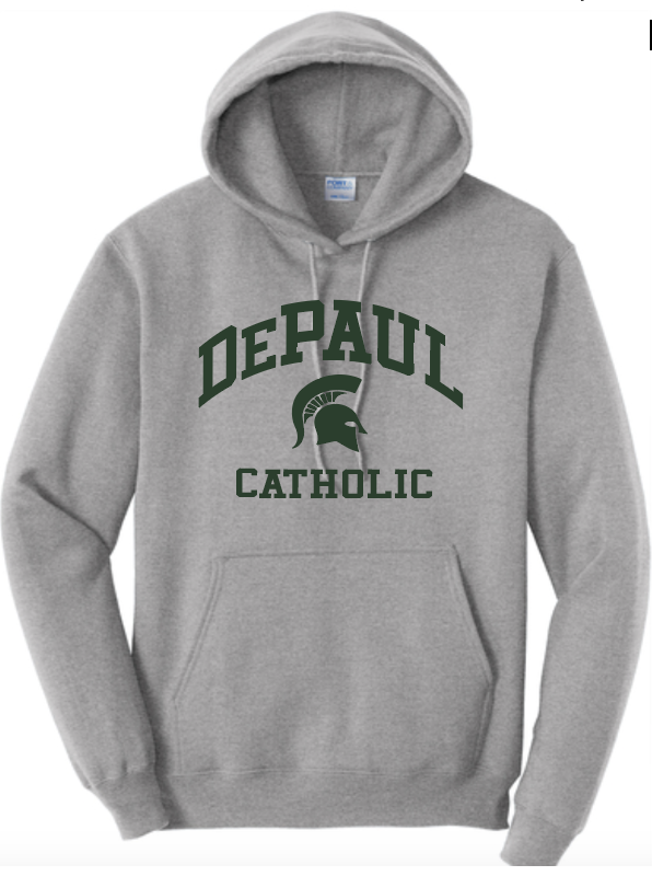 Traditional DePAUL Catholic Grey Hoodie