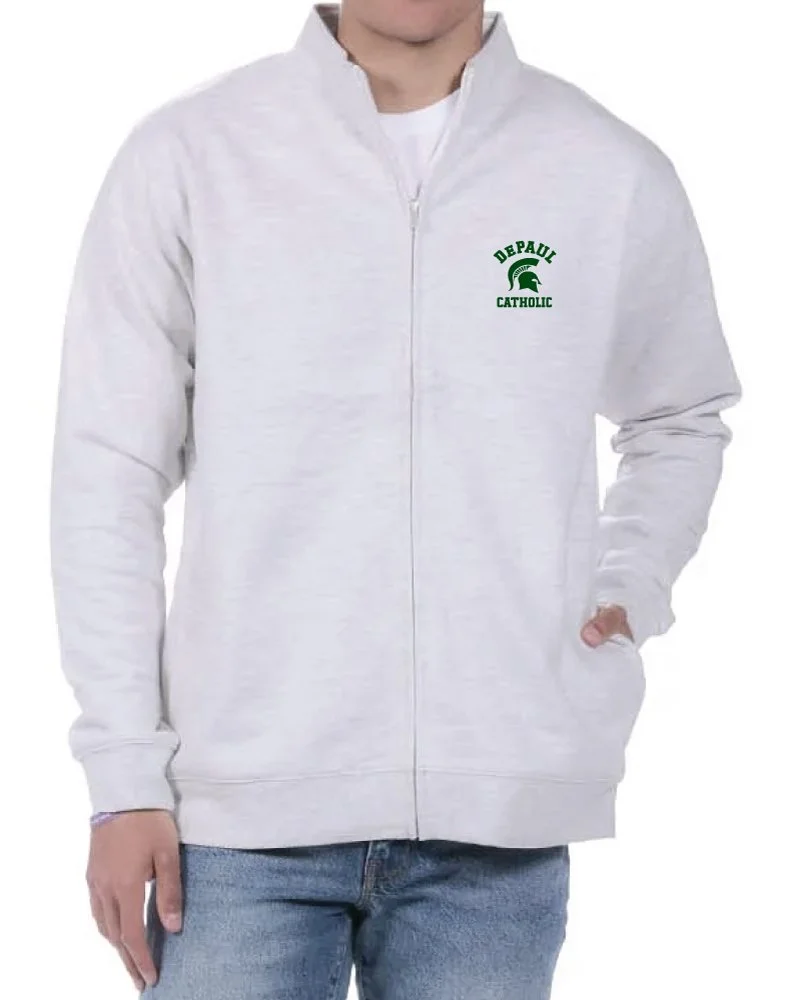 Unisex Full Zip Sweatshirt Stand Up Collar