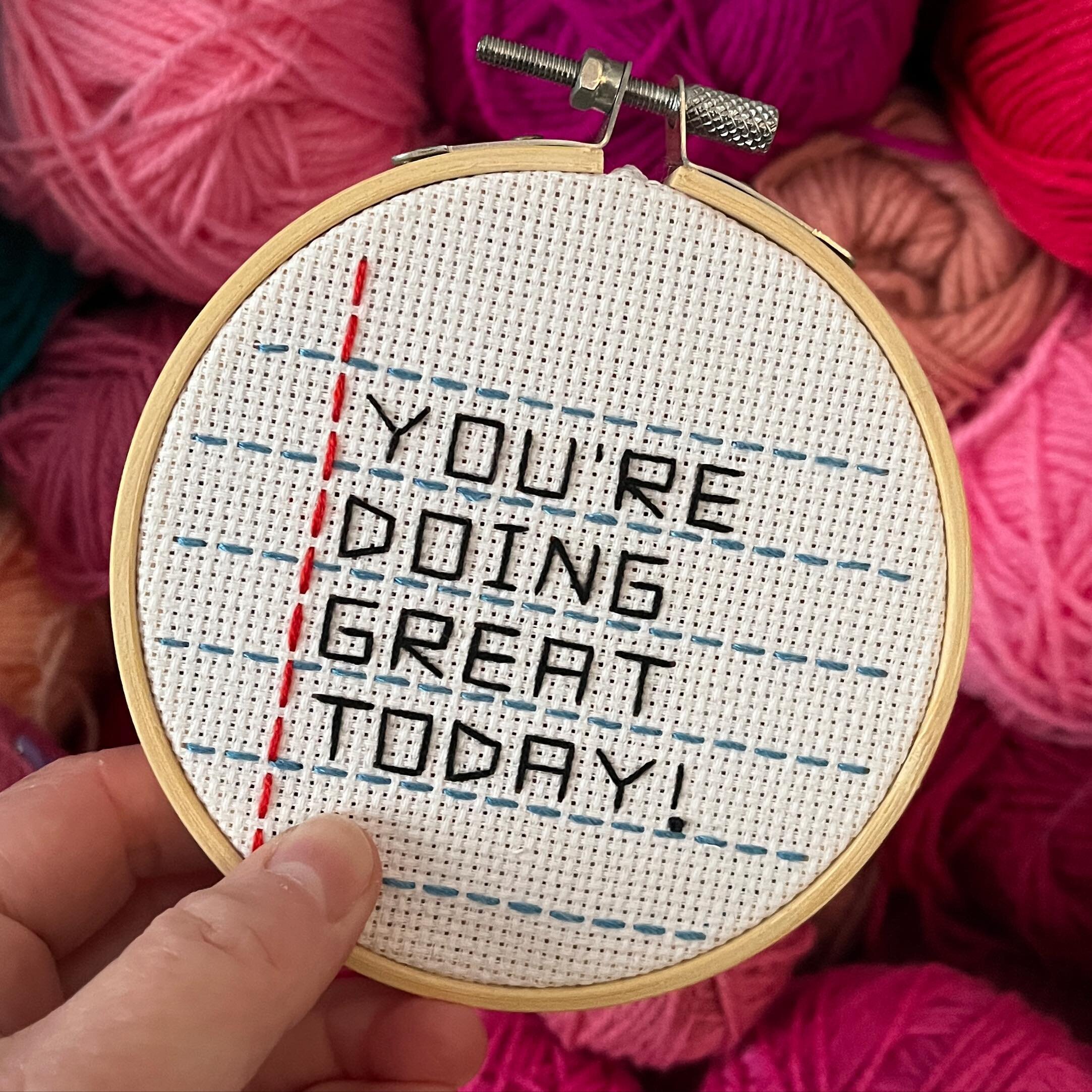 You&rsquo;re doing great!! Keep going! ❤️🥰 
.
#embroidery #embroiderersofinstagram #embroider #positivevibes #positivethinking #crossstitch #positive