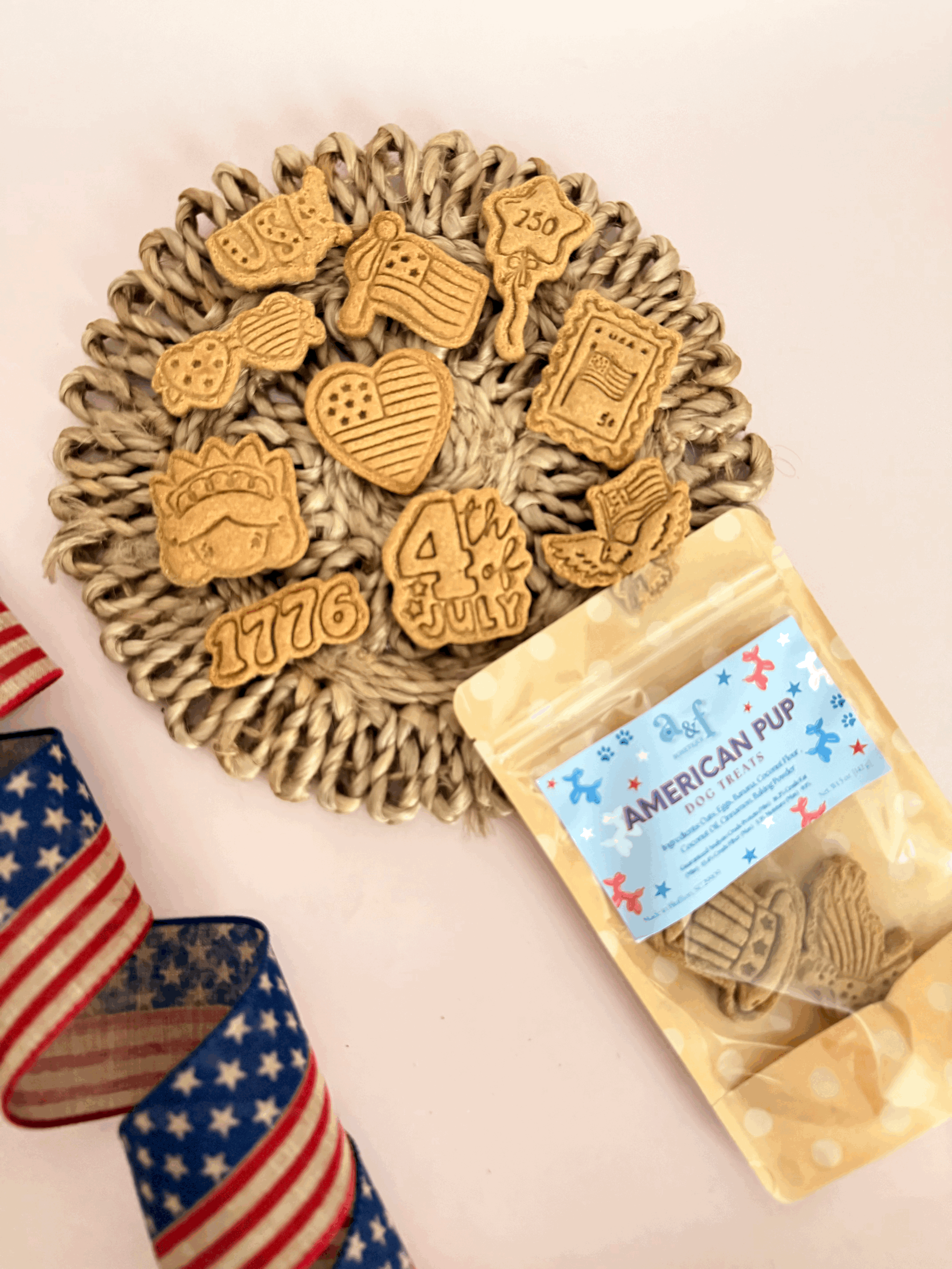 American Pup Stamped Bag