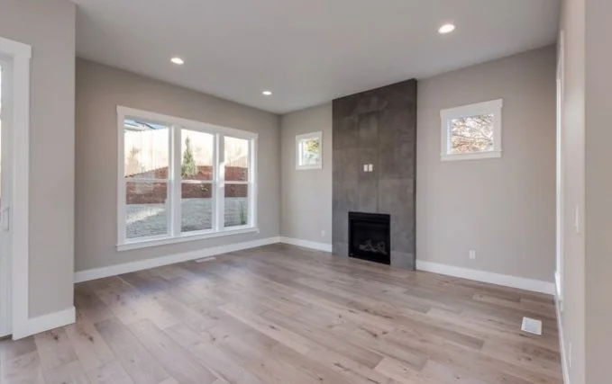 The living room fireplace — Keil Street.