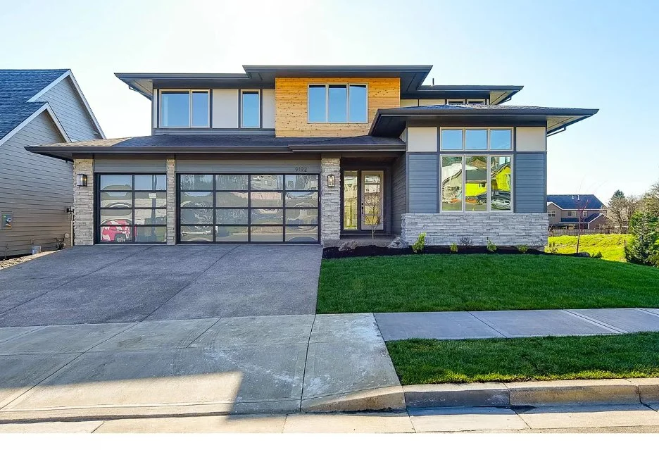 The modern exterior — Stillwater Lane.