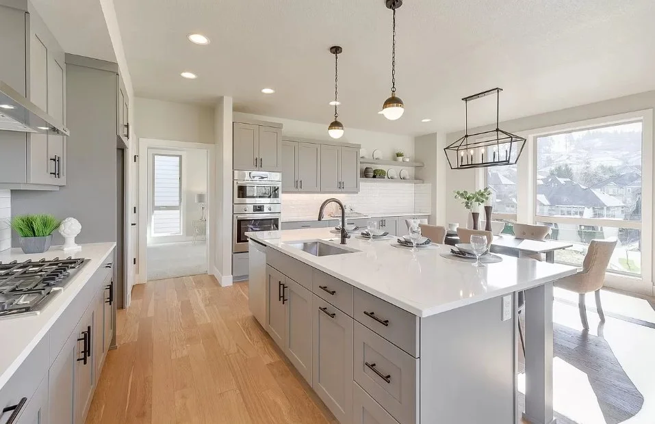The kitchen island — Stillwater Lane.