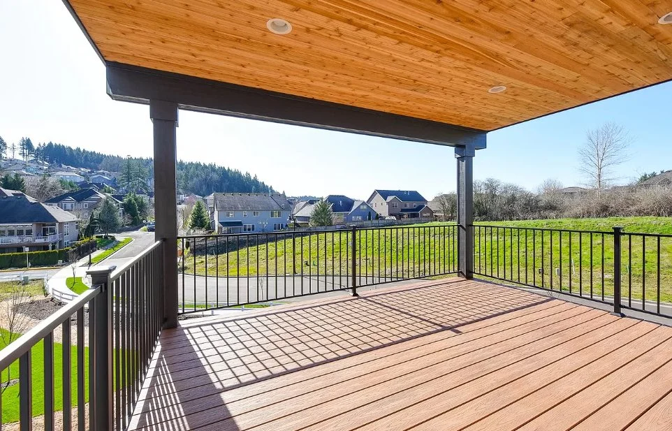 The covered deck — Stillwater Lane.
