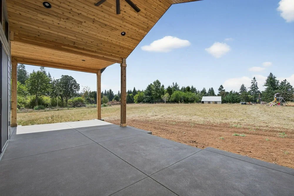 Countryside views from the patio — Carus Road.
