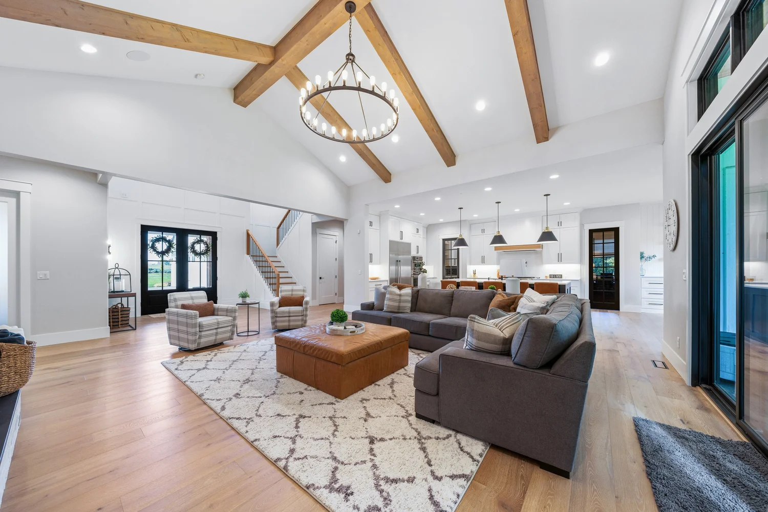 The great room and kitchen — Generations at Meridian.