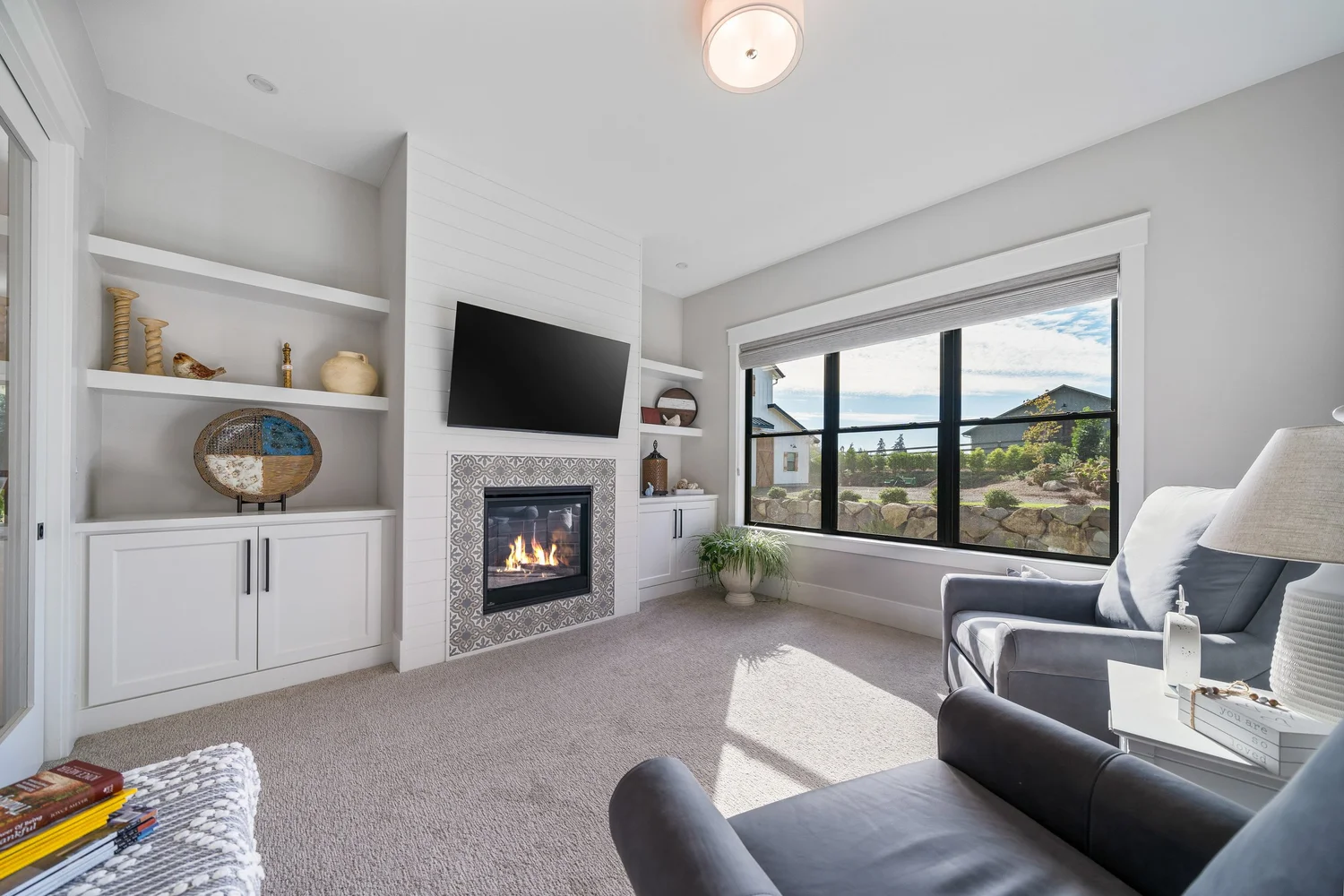 A room with its own fireplace — Generations at Meridian.