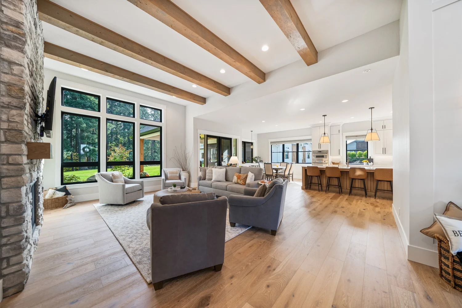 Living connected to the kitchen — Generations at Meridian.