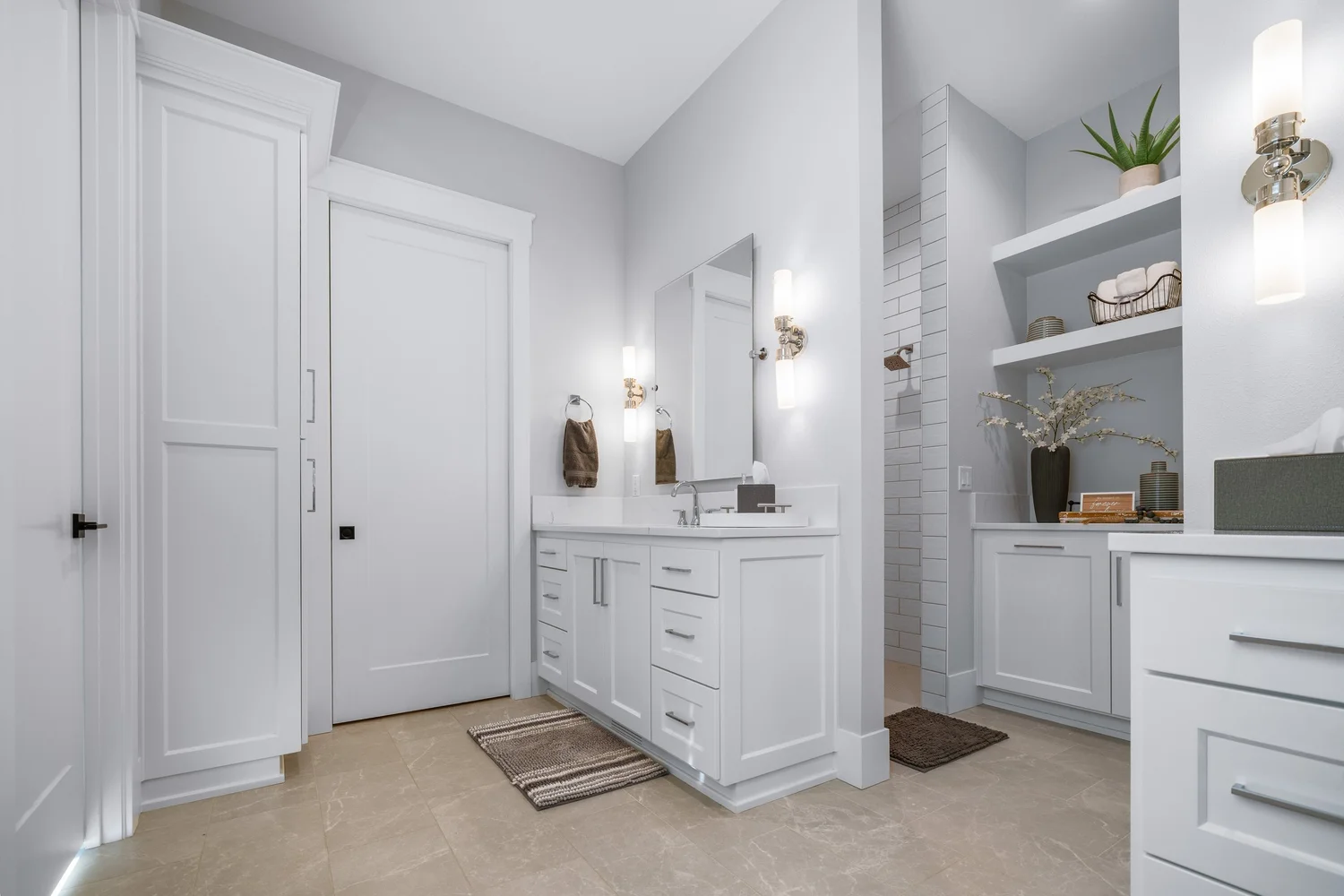 Bathroom storage and finishes — Generations at Meridian.