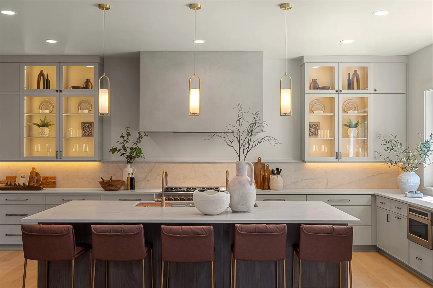 The island and pendant lighting at 16067 Kaylyn Drive.