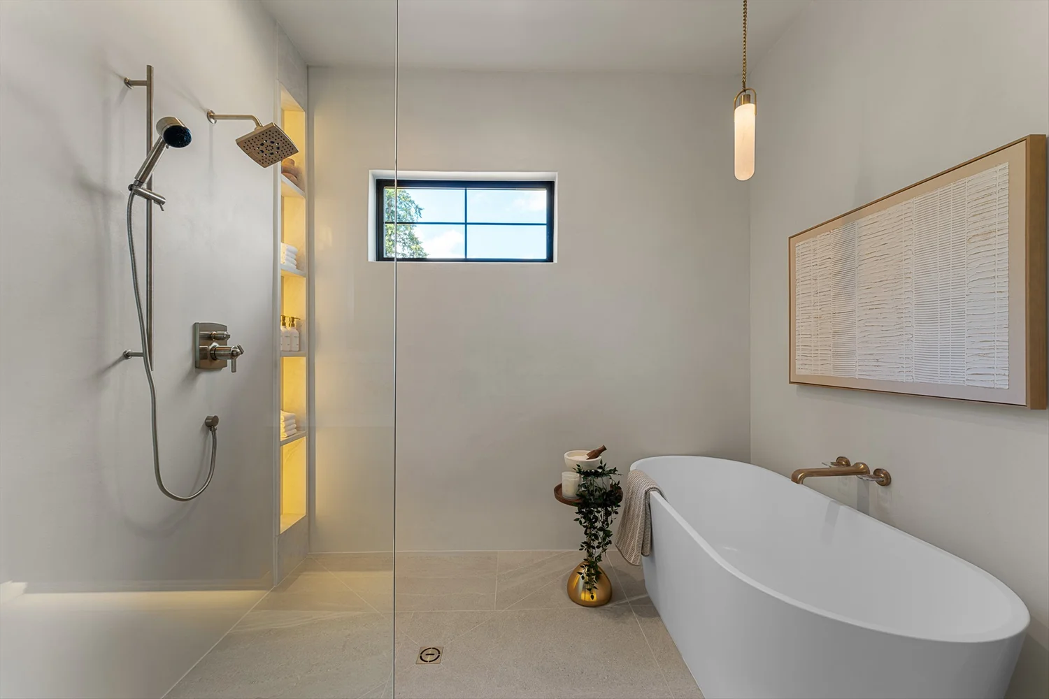 The primary bath and shower at 16067 Kaylyn Drive.