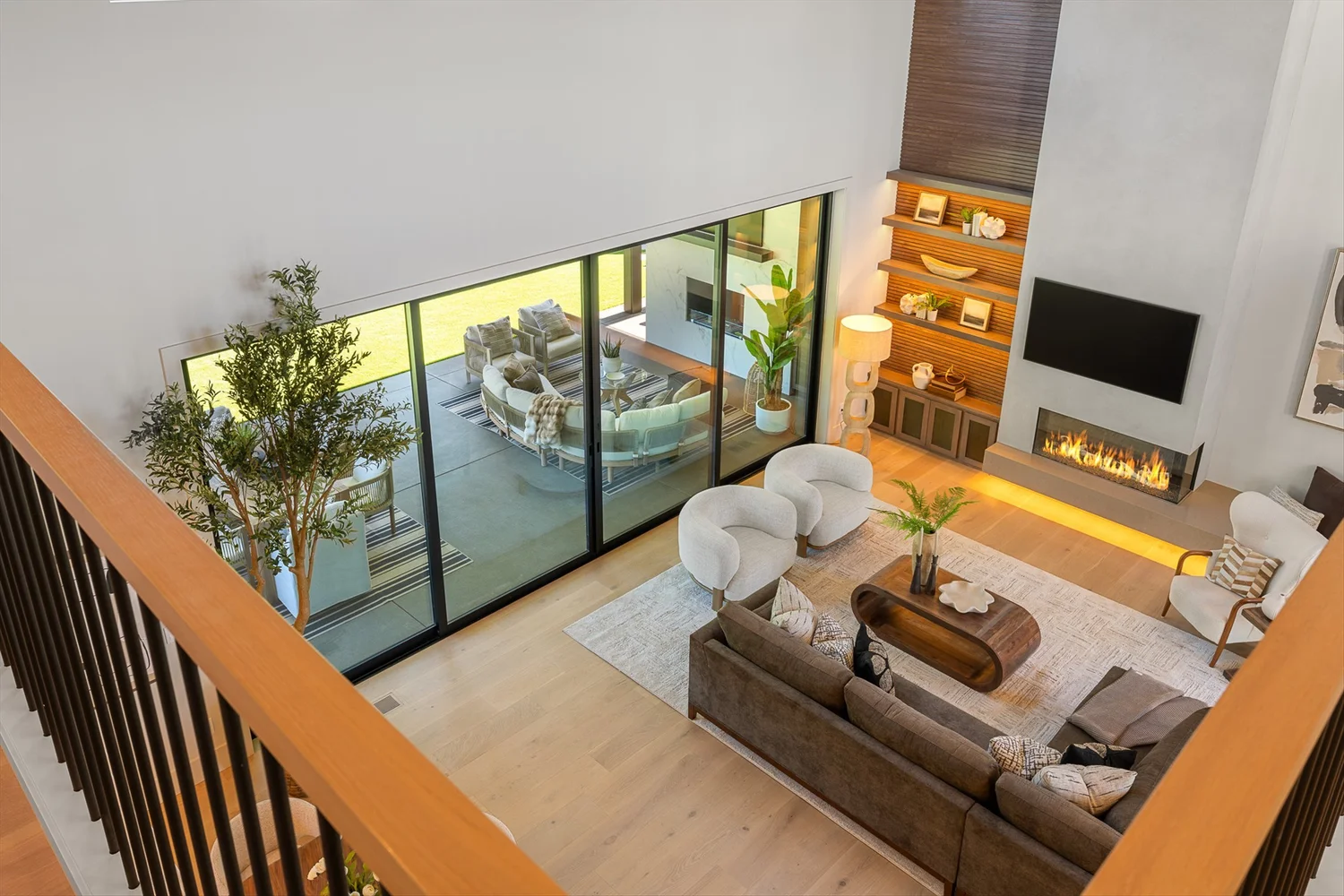 The great room from above at 16067 Kaylyn Drive.