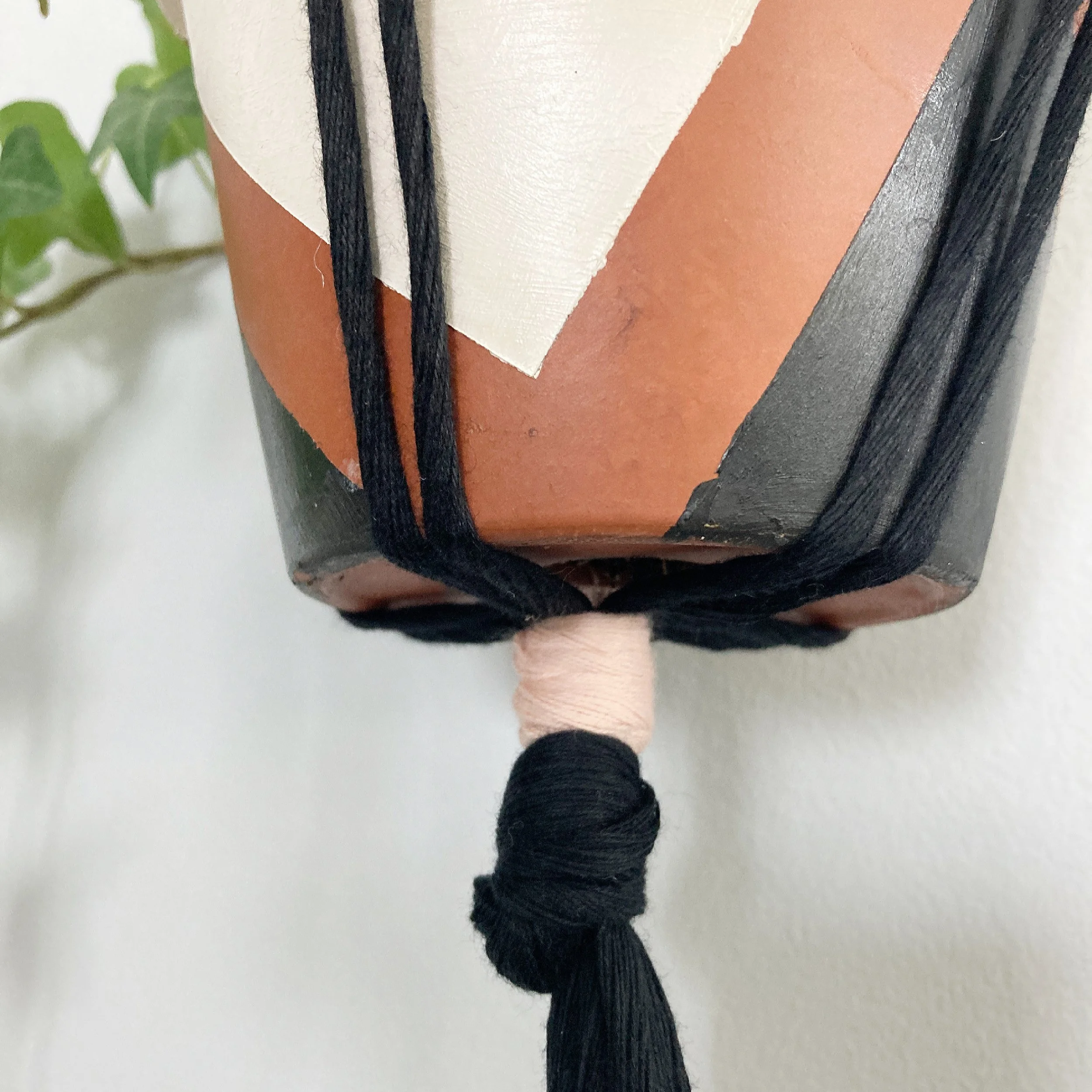 Ibu Textiles Black Plant Hanger Botton Closeup.JPG