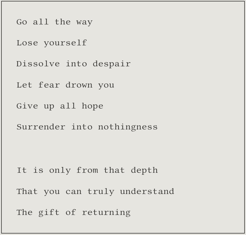 Poem №082 – The Gift of Returning