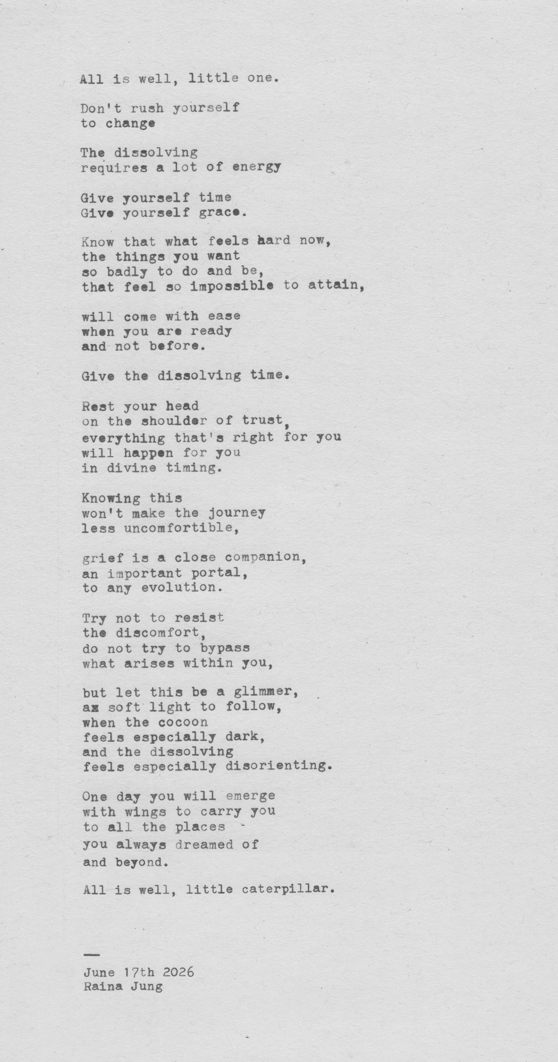 Poem №085 – Give yourself time