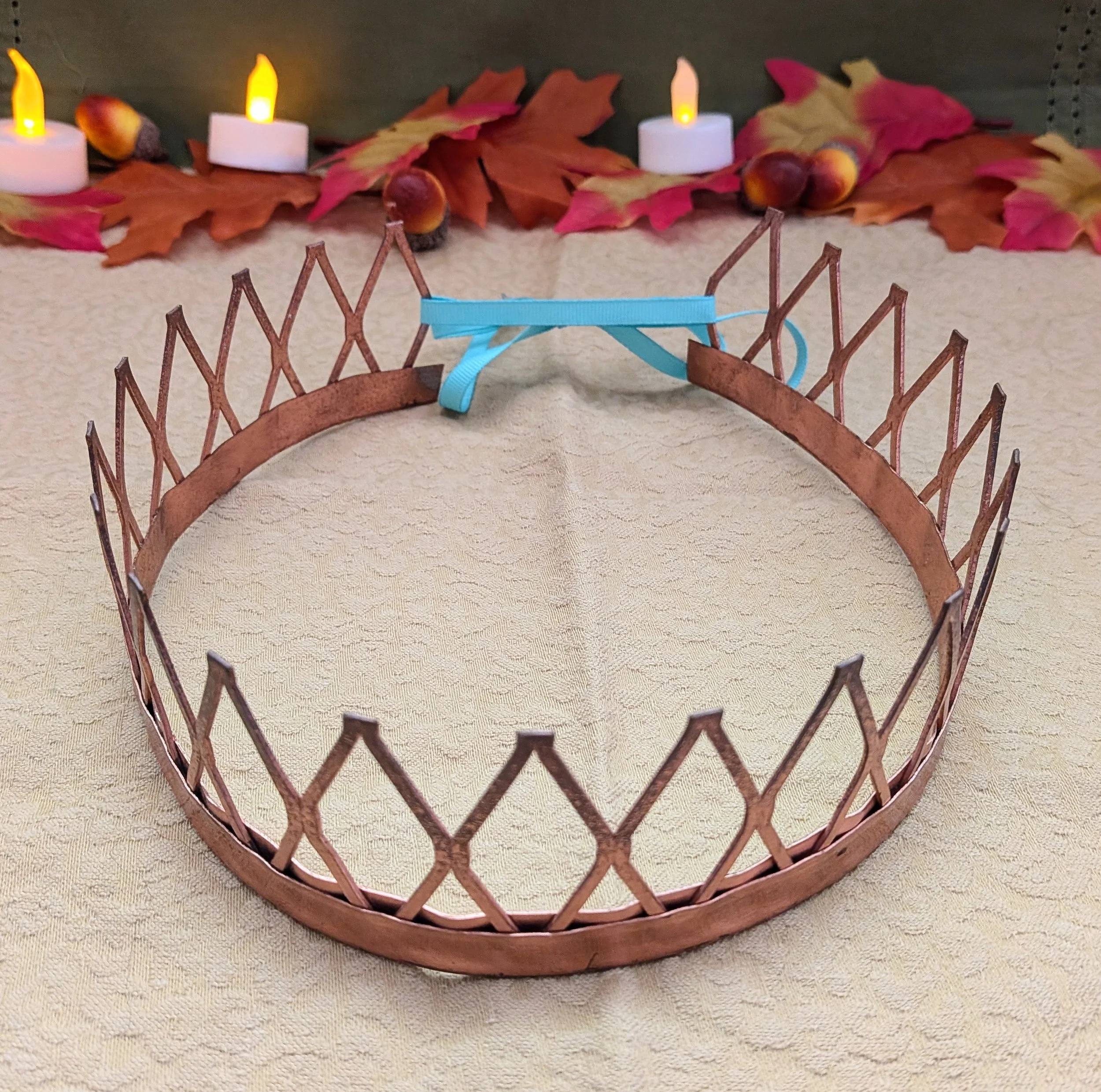 Adjustable Copper Crown (Light Blue ribbon)