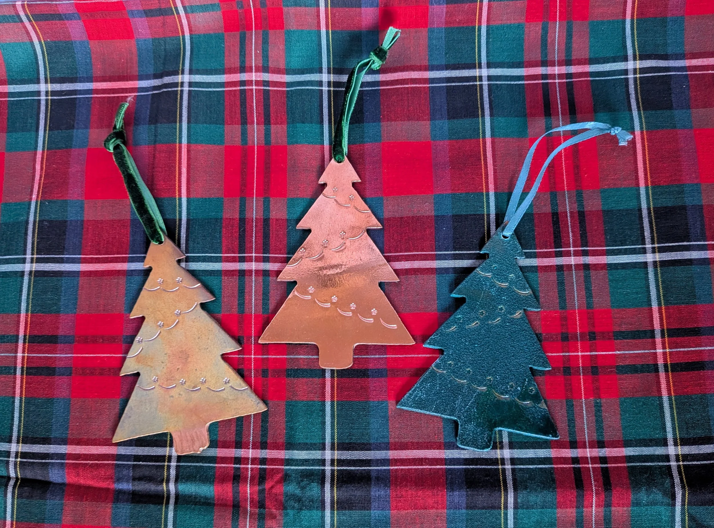 Copper Christmas Tree Ornaments