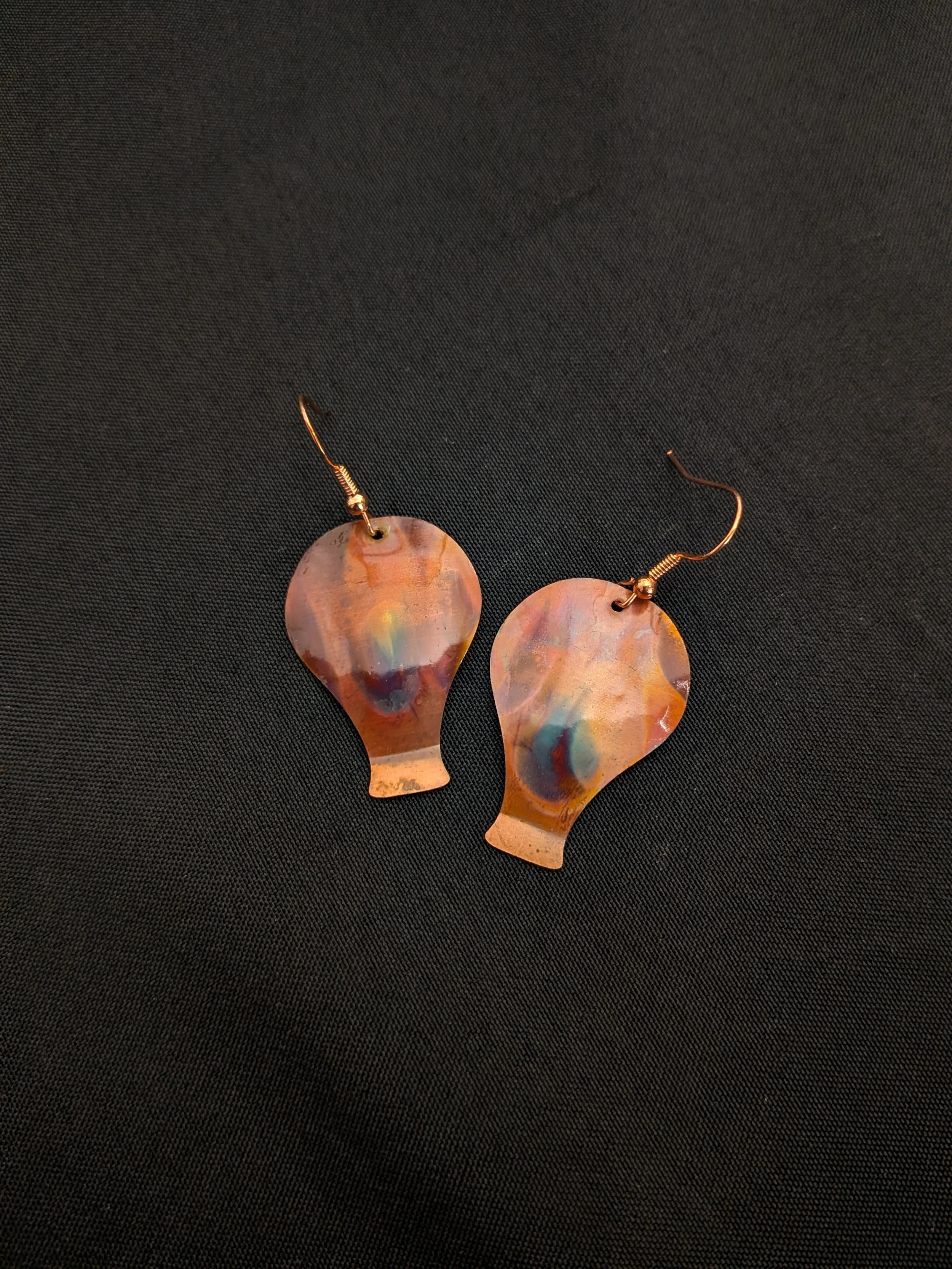 Flame Painted Hot Air Balloon Earrings