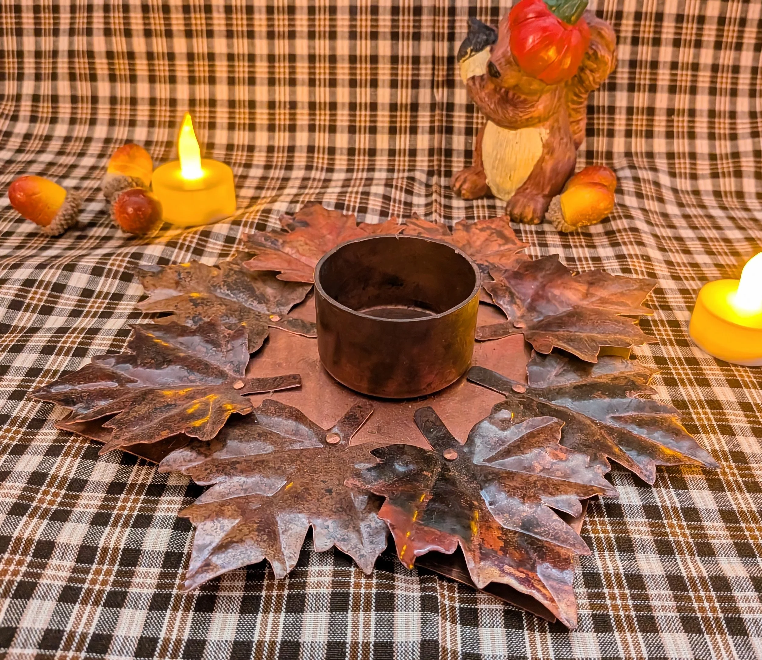 Maple leaf votive candle holder