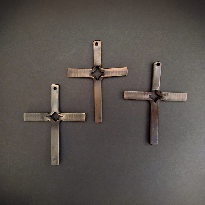 Steel Split Cross Ornament