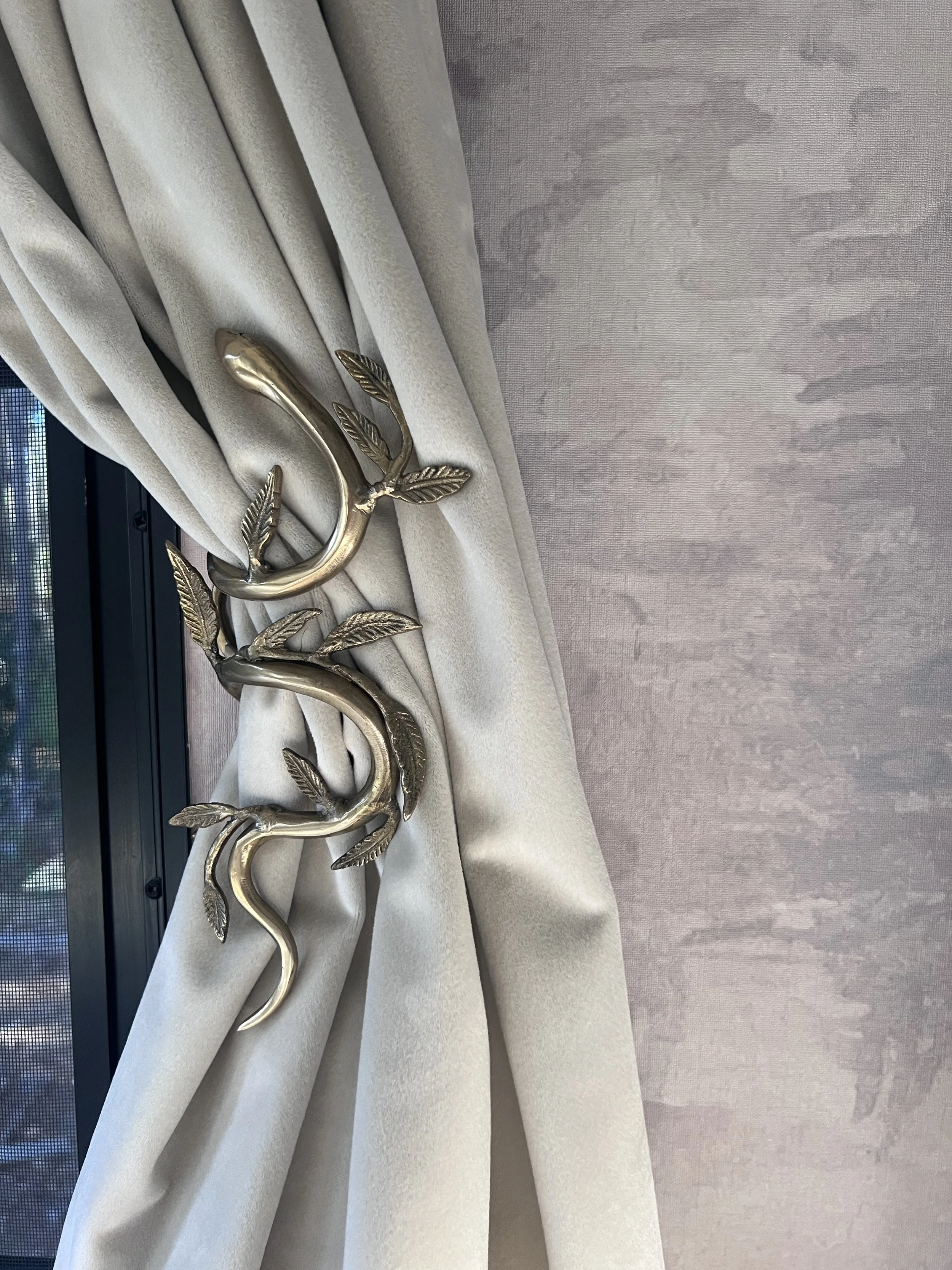 'Editorial Beige' RV Velvet Curtain - Custom Sized