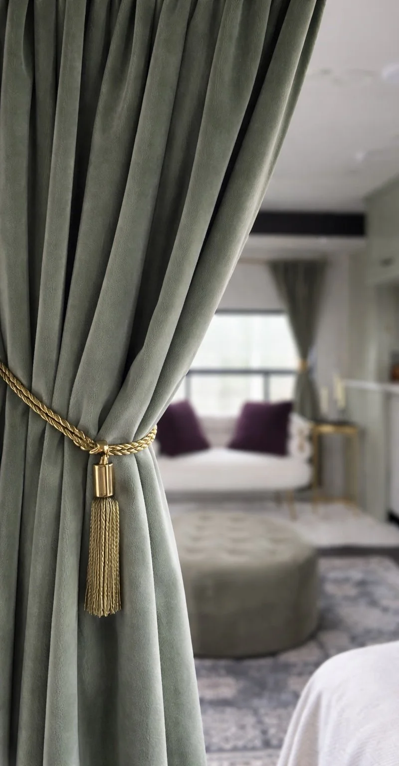'Mosslight' RV Velvet Curtains - Custom Sized