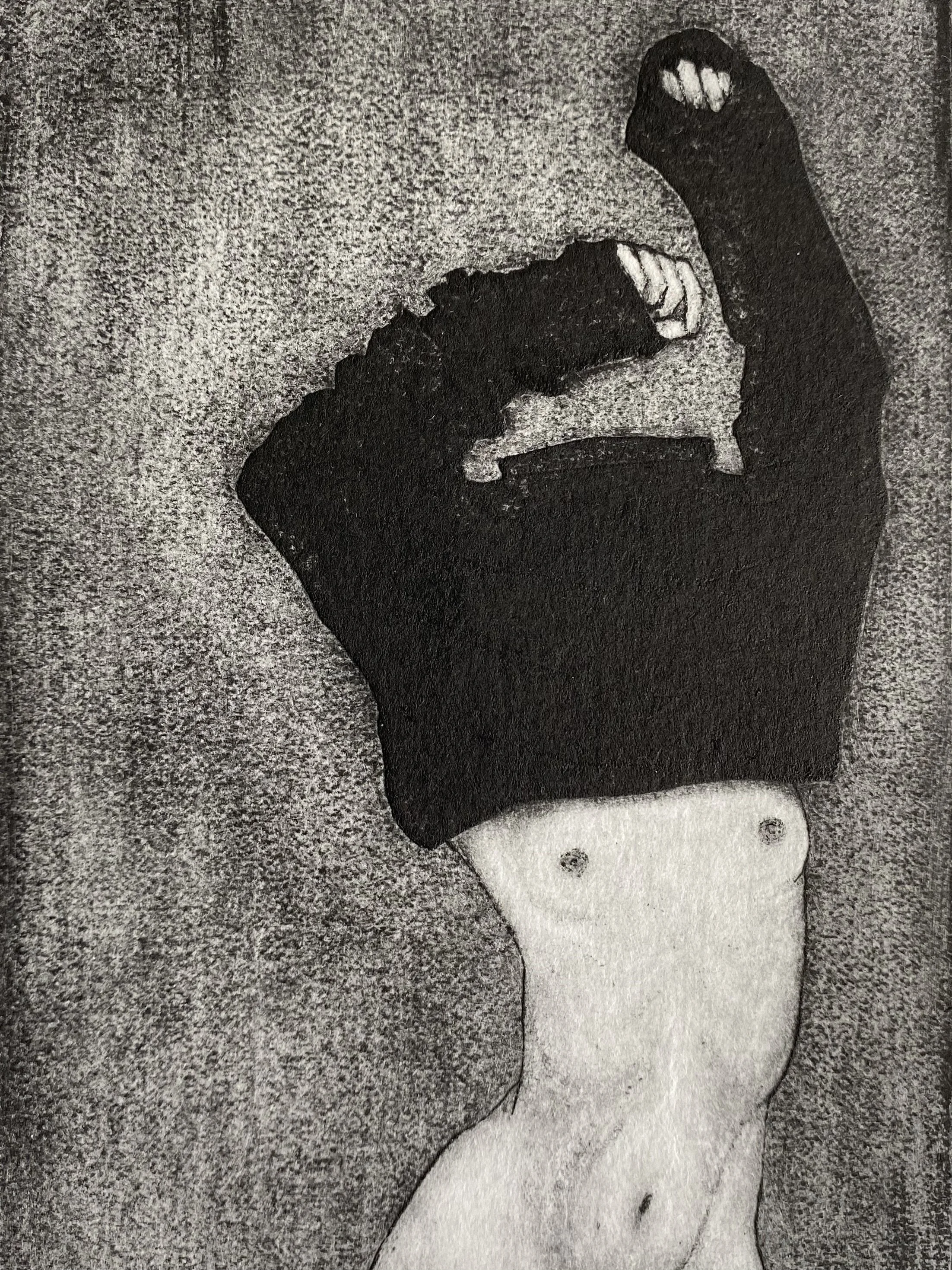 Woman changing clothes art print
