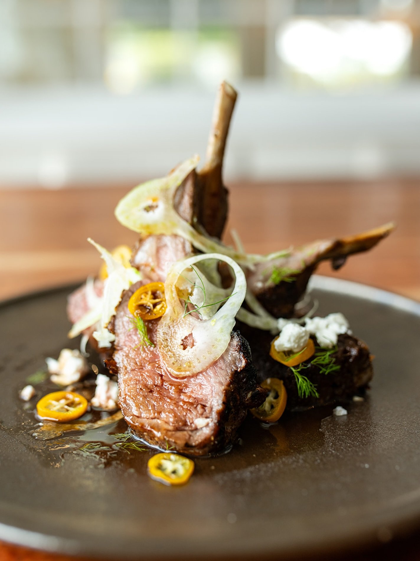 Lamb Chop
braised shoulder, kumquats, ricotta salata, fennel, chili
#lucastonybrook