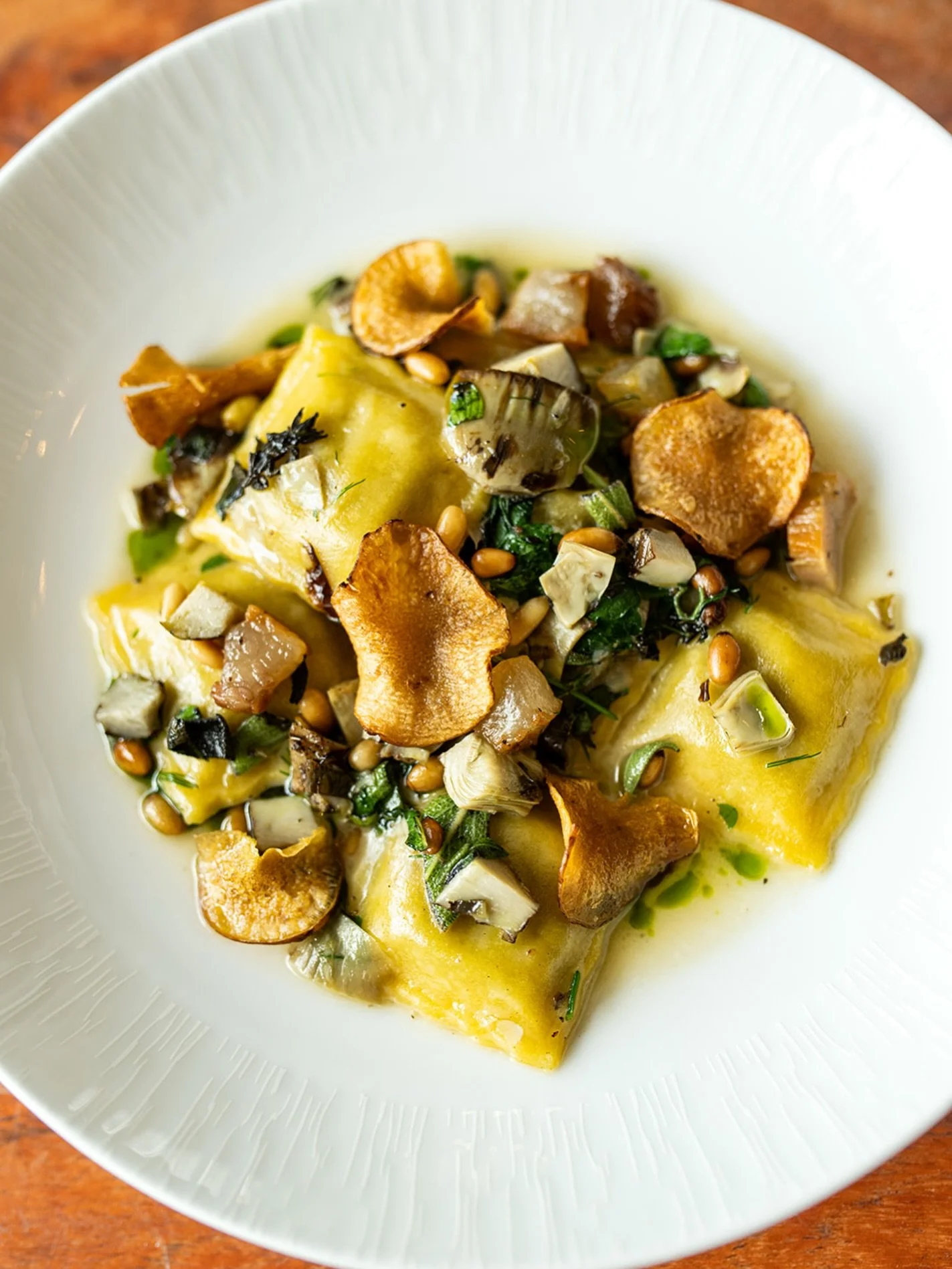 Delicate pasta filled with creamy sunchoke, finished with crispy guanciale, fragrant herb pesto, and toasted pine nuts.

Please note: We will be closed tomorrow for Thanksgiving.

#lucastonybrook