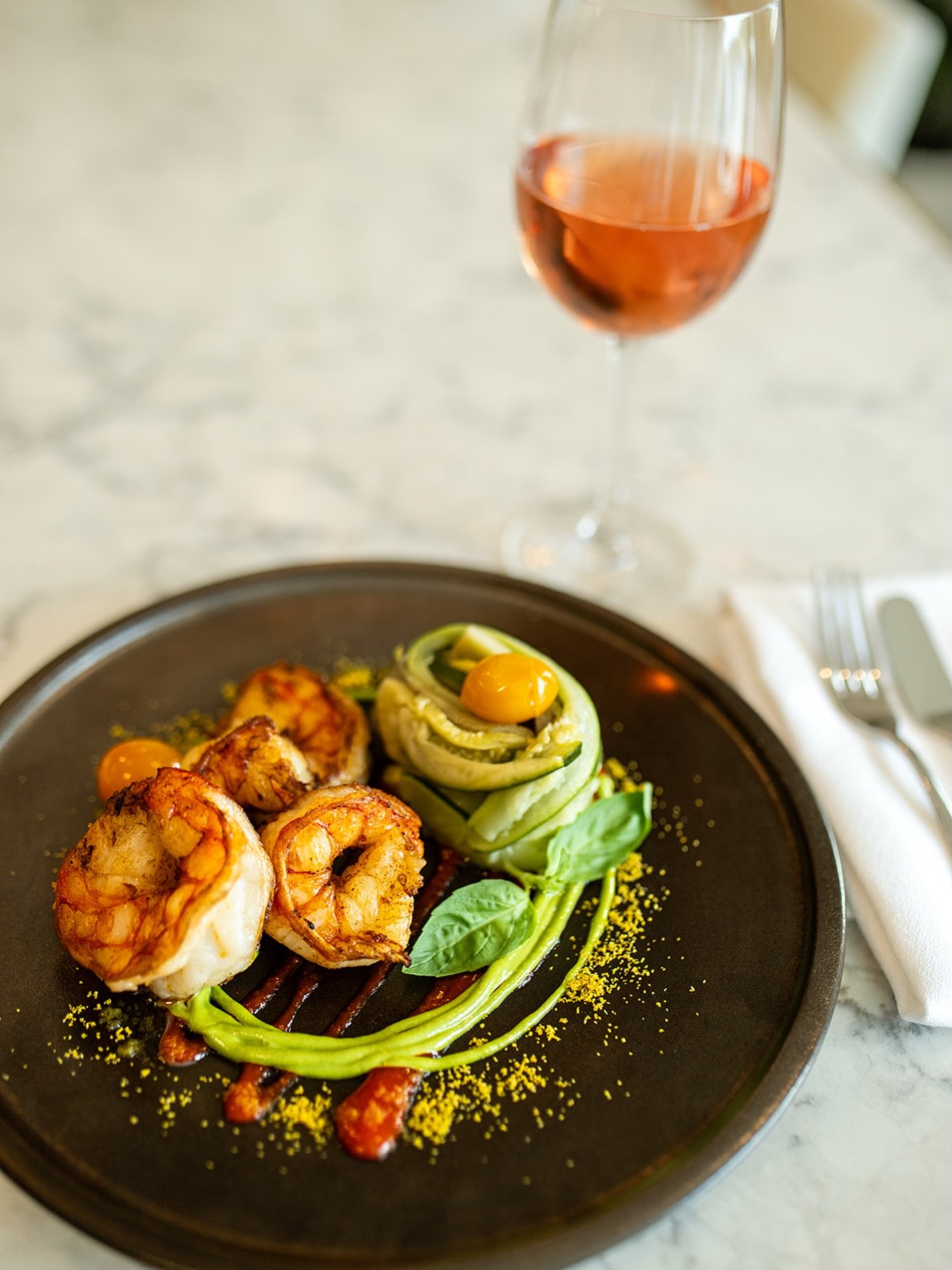 Saut&eacute;ed Shrimp ✨

Served with zucchini, eggplant, sweet pepper, and tomato for a dish that&rsquo;s light, vibrant, and full of flavor.

#lucastonybrook