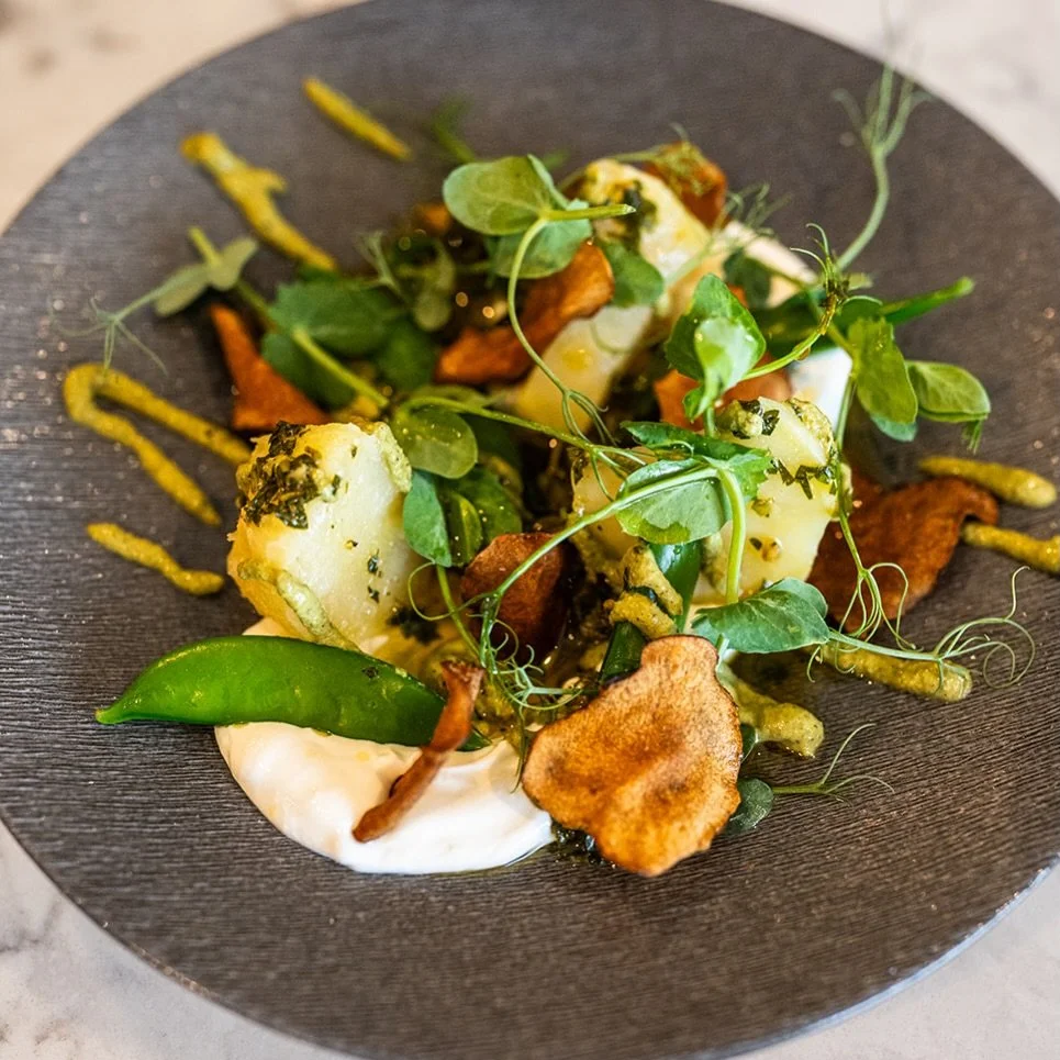 Snap Pea &amp; Sweet Potato 

whipped ricotta, caper, pistachios

#lucastonybrook