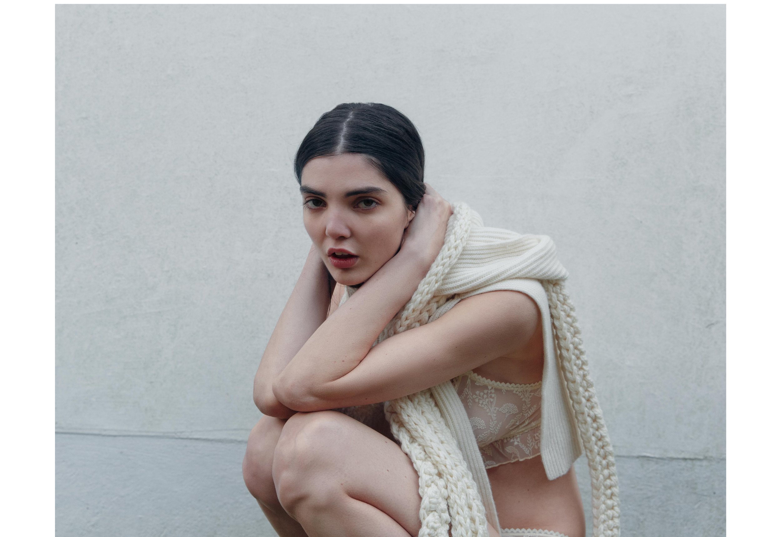  scarf LEWIS DUSSURGET sweater BOMPARD lingerie ERES shoes MANOLO BLAHNIK 