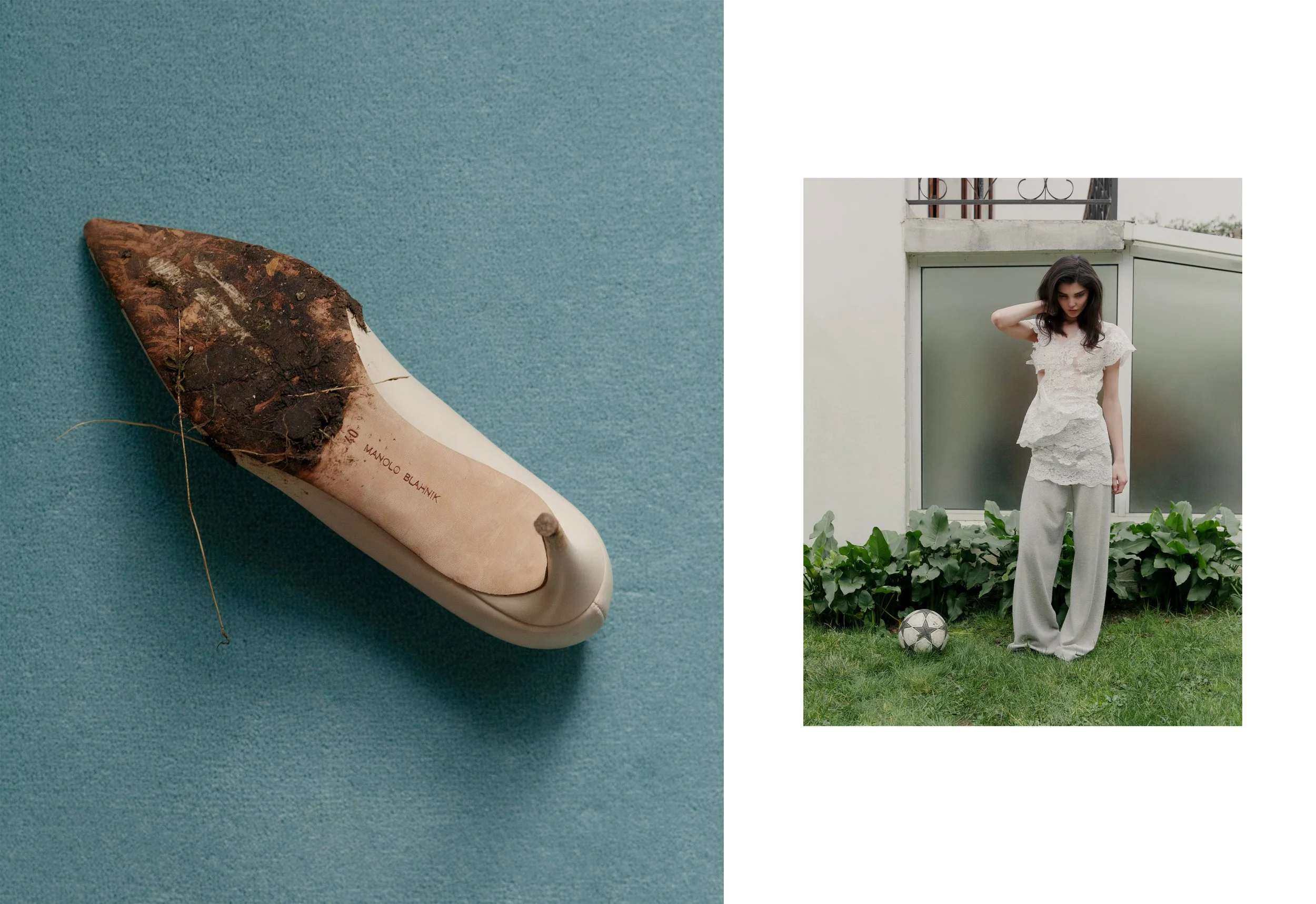  dress IMANE AYISSI pant BOMPARD shoes MANOLO BLAHNIK 