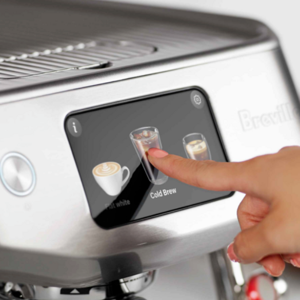 image of touchscreen with cold brew being selected