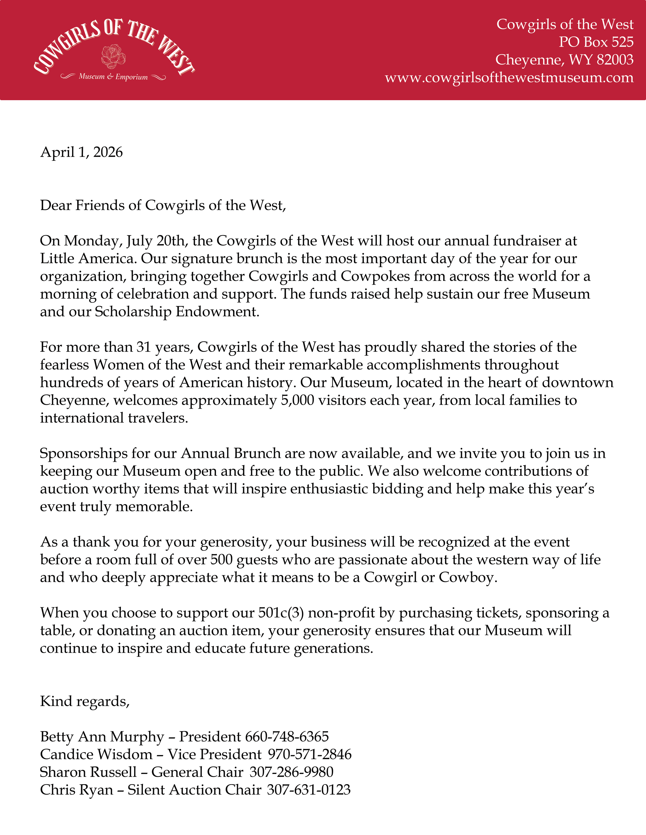 Cowgirls of the West Sponsor Letter on Letterhead 2026 (1).png